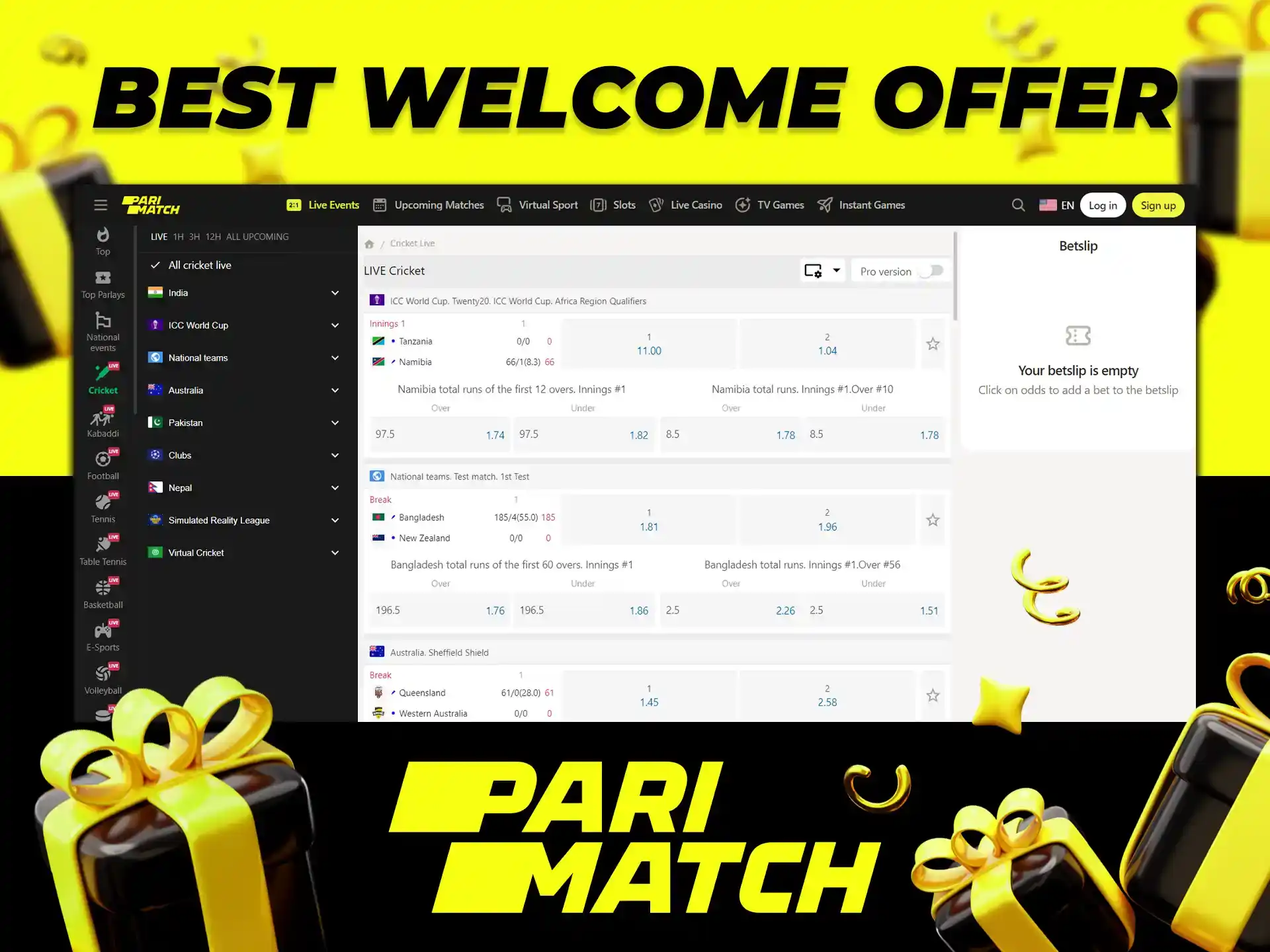 Parimatch gives new users the best welcome offers.