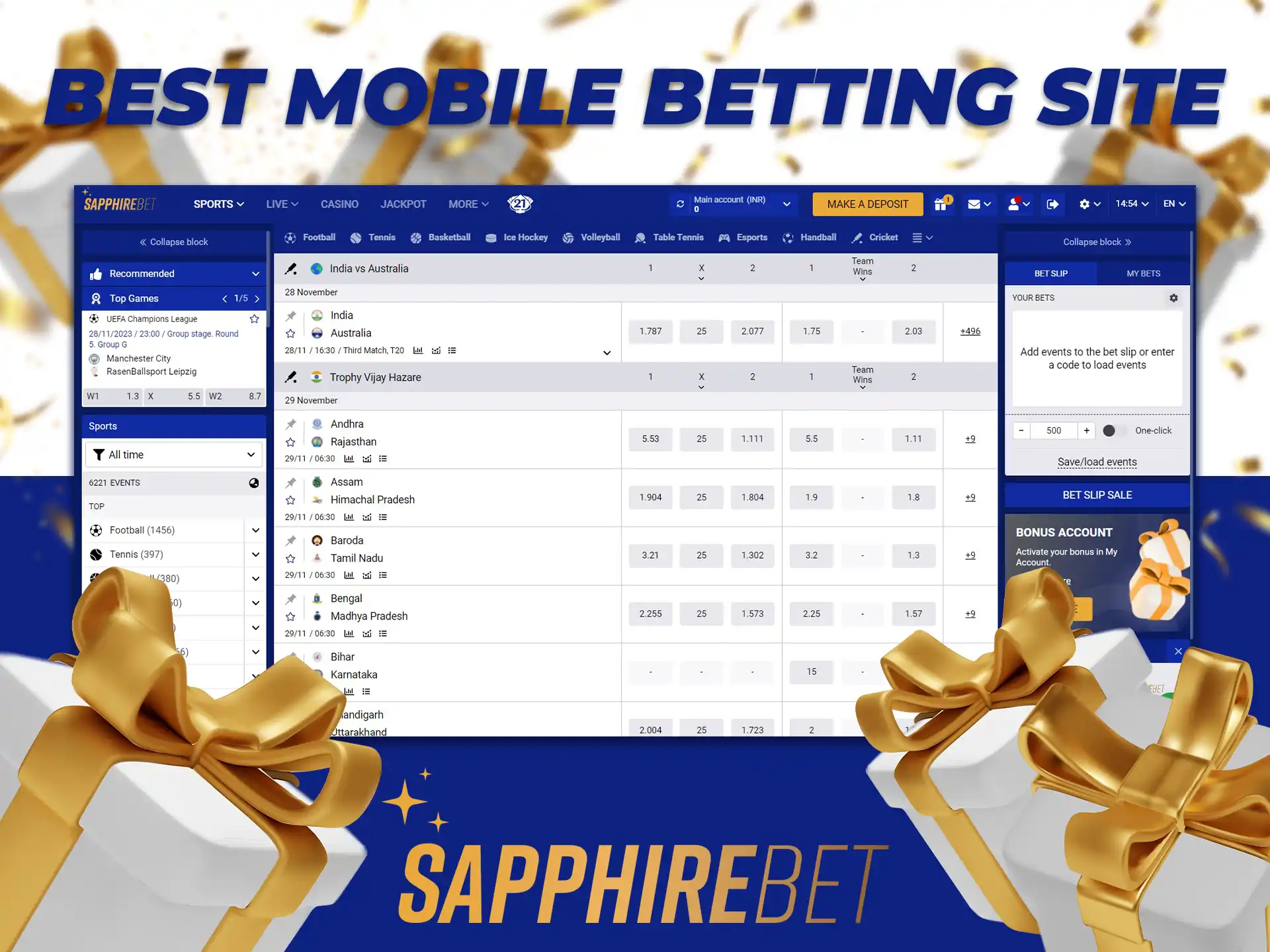 Sapphirebet is the choice of experienced bettors and the best betting exchange site.