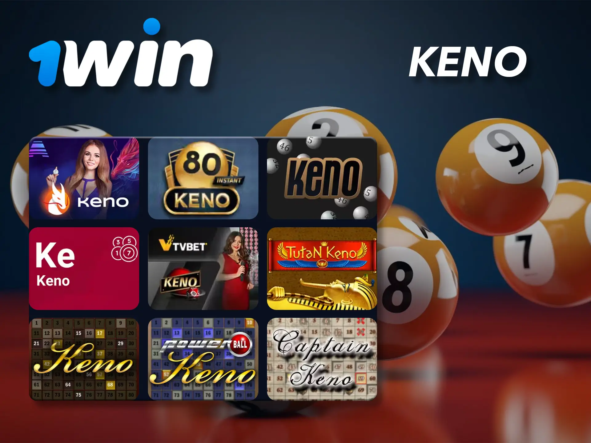 Hit the big jackpot by guessing the numbers in the keno game from 1Win Casino.