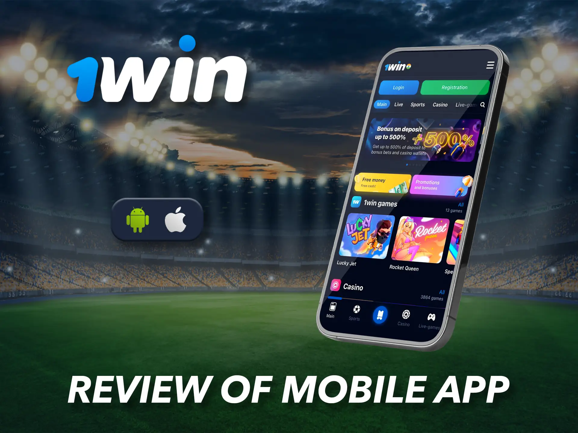 Use the user-friendly 1Win app, which works great on any device.
