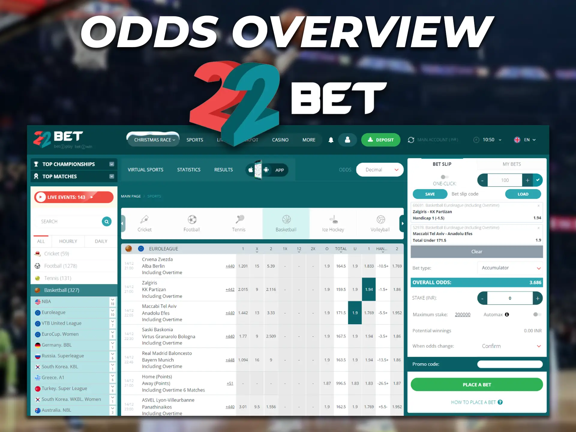Competitive odds on a wide range of sports makes it possible to use various betting strategies.