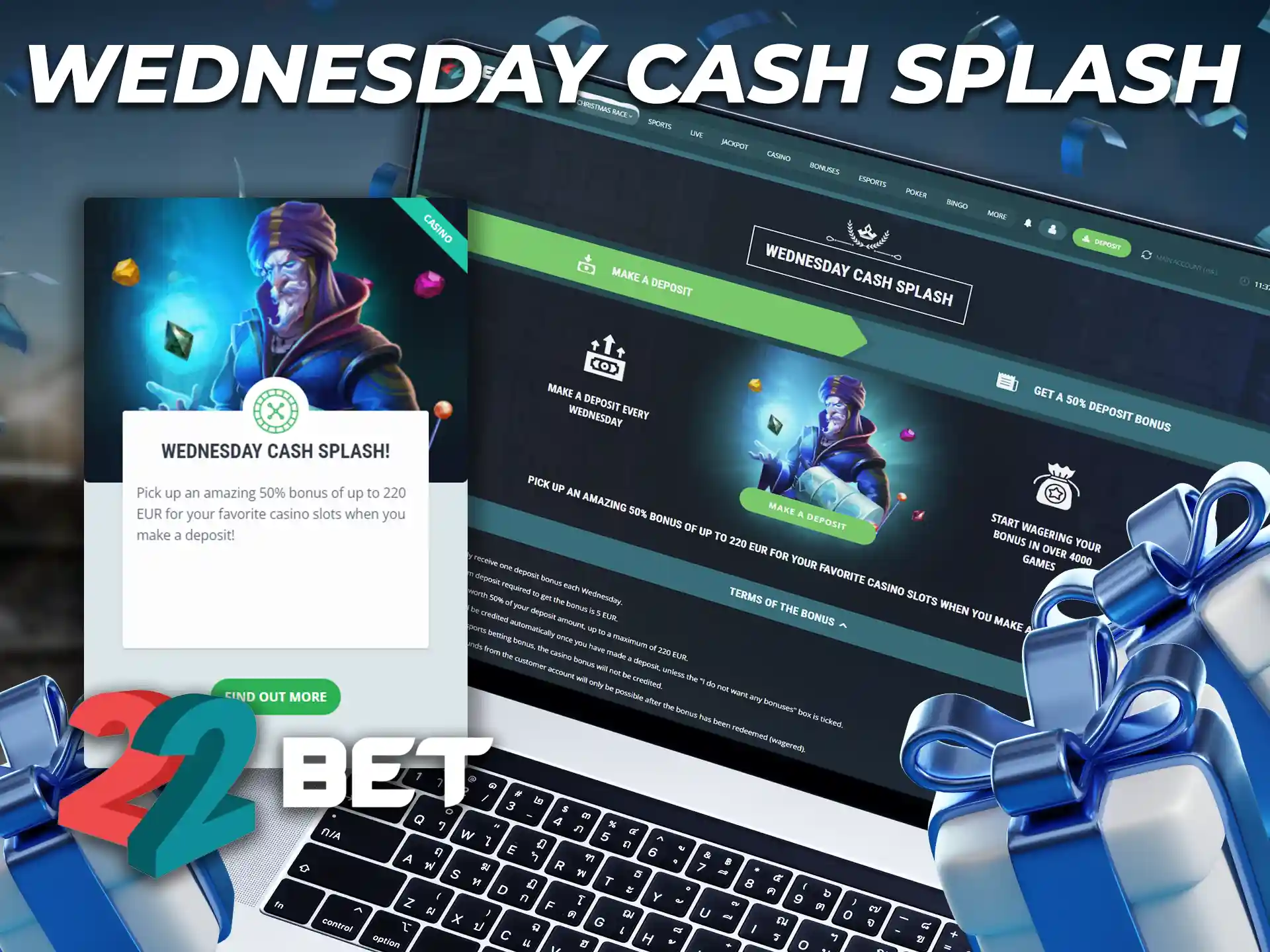 The Wednesday Cash Splash bonus is available in the Sports section.