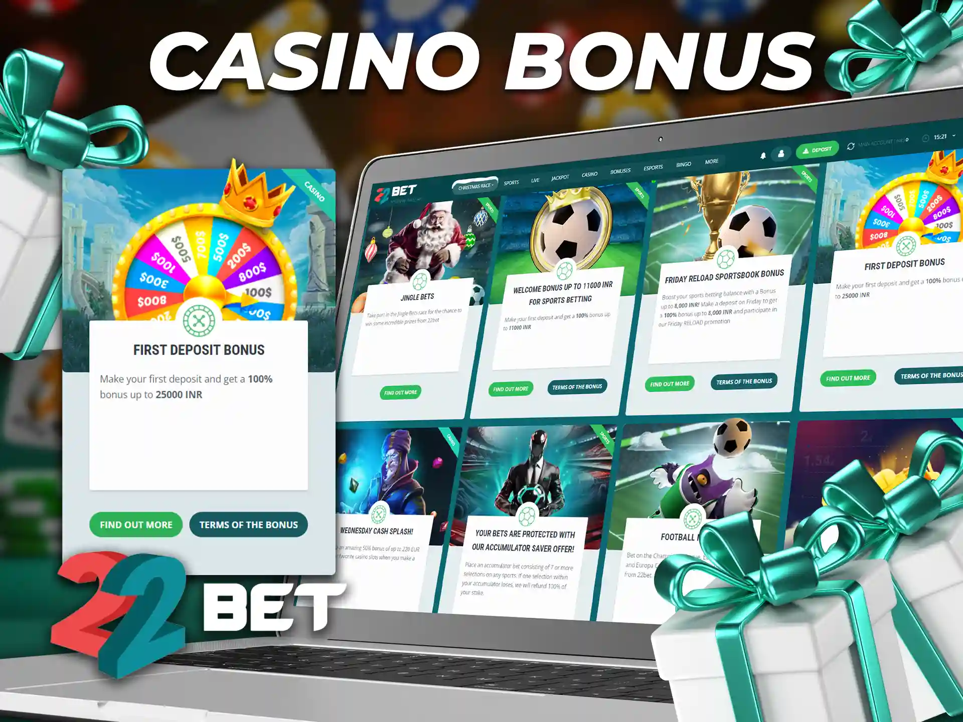 There is a unique welcome bonus for new 22Bet customers.