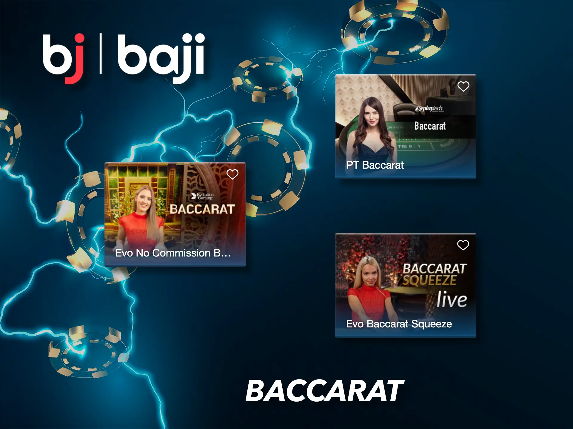 Collect combinations in baccarat and win big with Baji Casino.