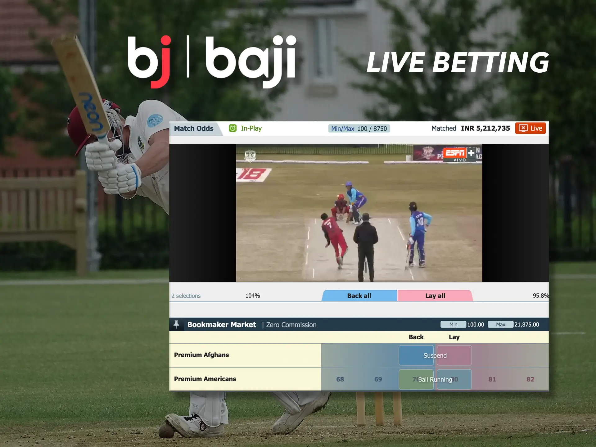 Watch matches live and predict the correct match outcomes in Baji.