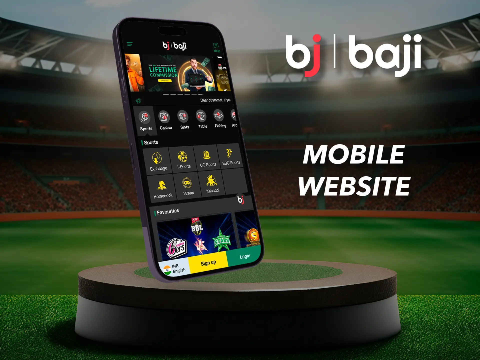 Baji's mobile site adapts perfectly in any browser and gives out high performance.