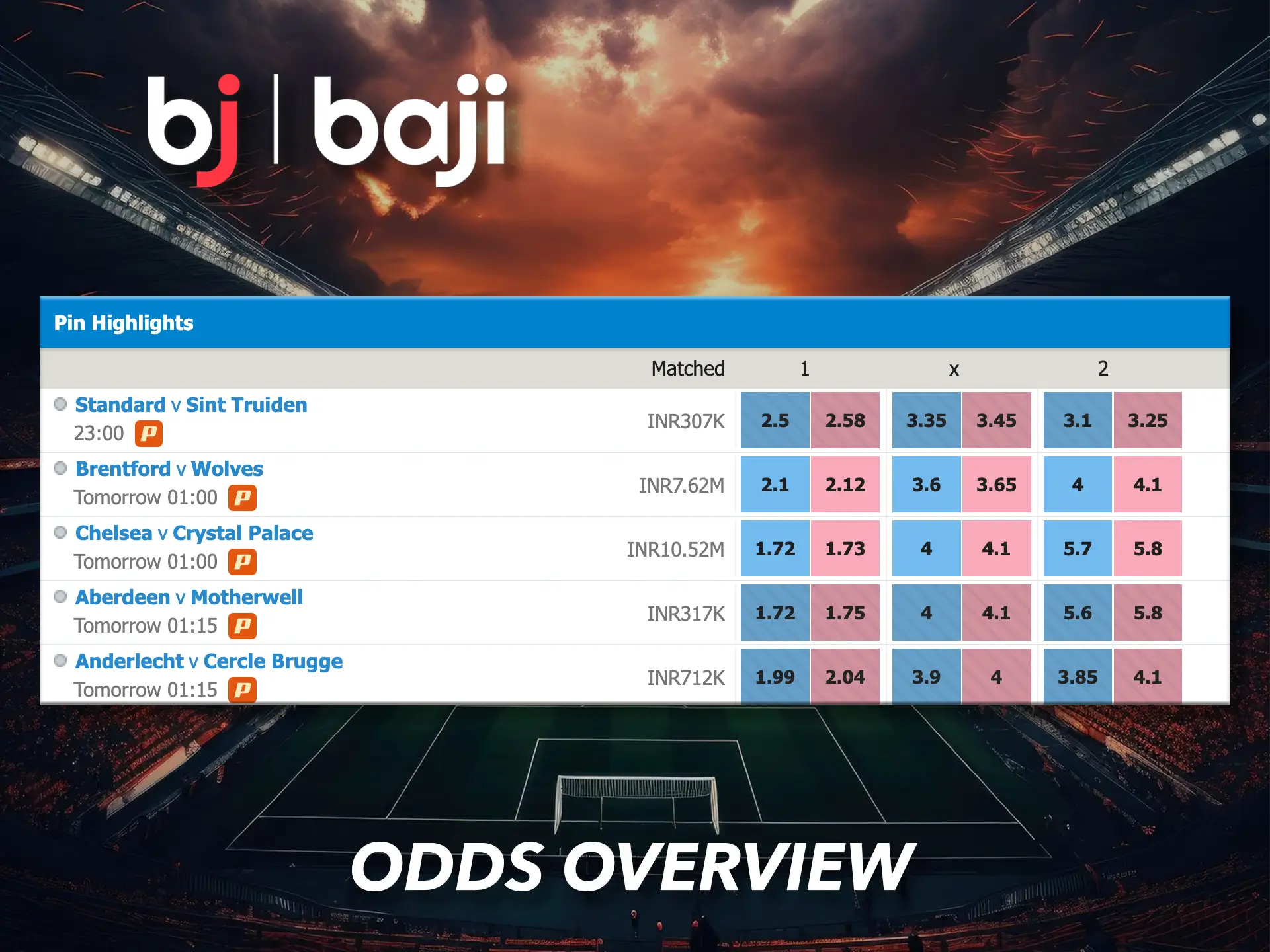 The variety of odds in Baji gives you a good opportunity to make money.