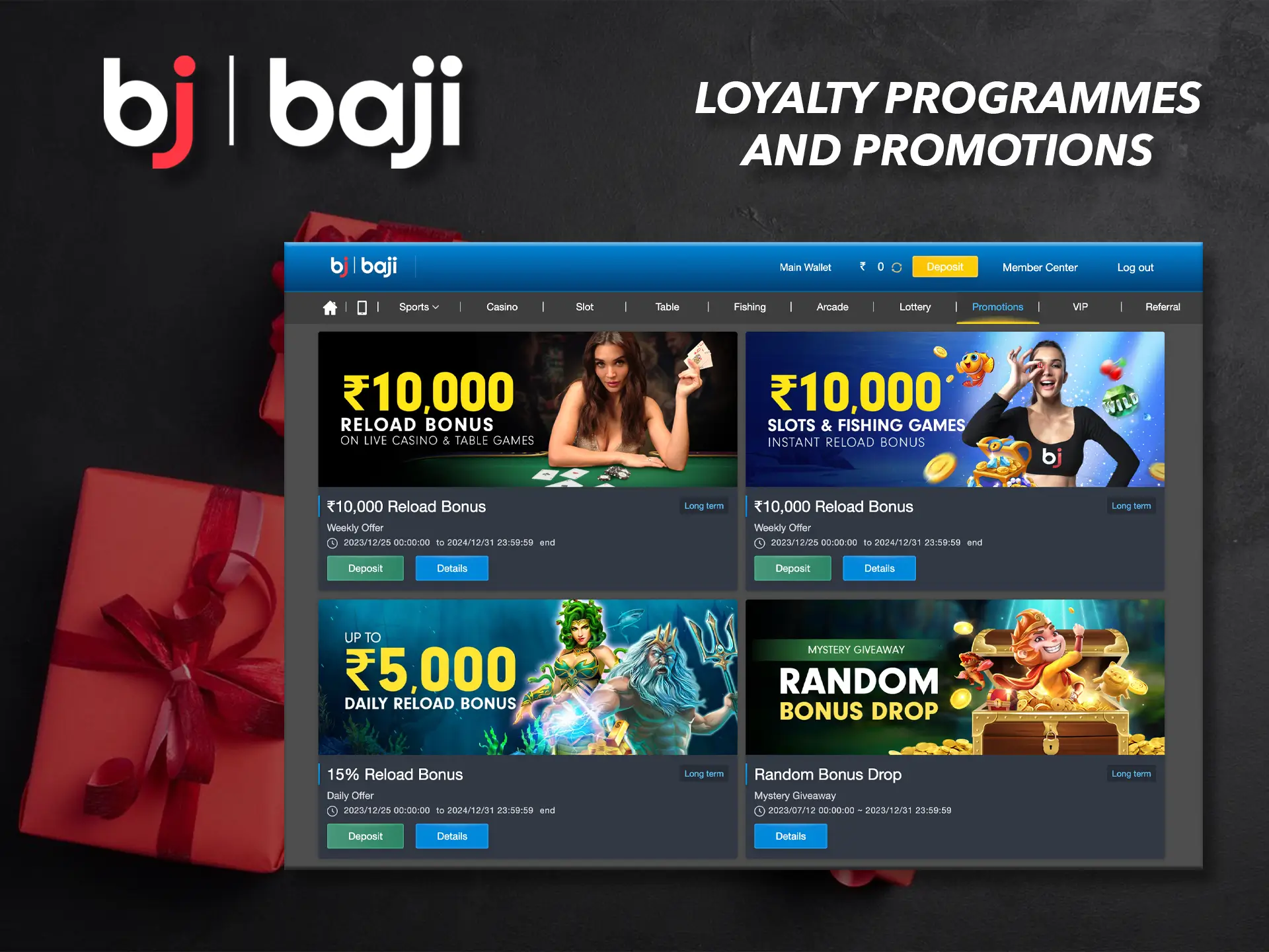 Promotions from Baji will never make you bored.