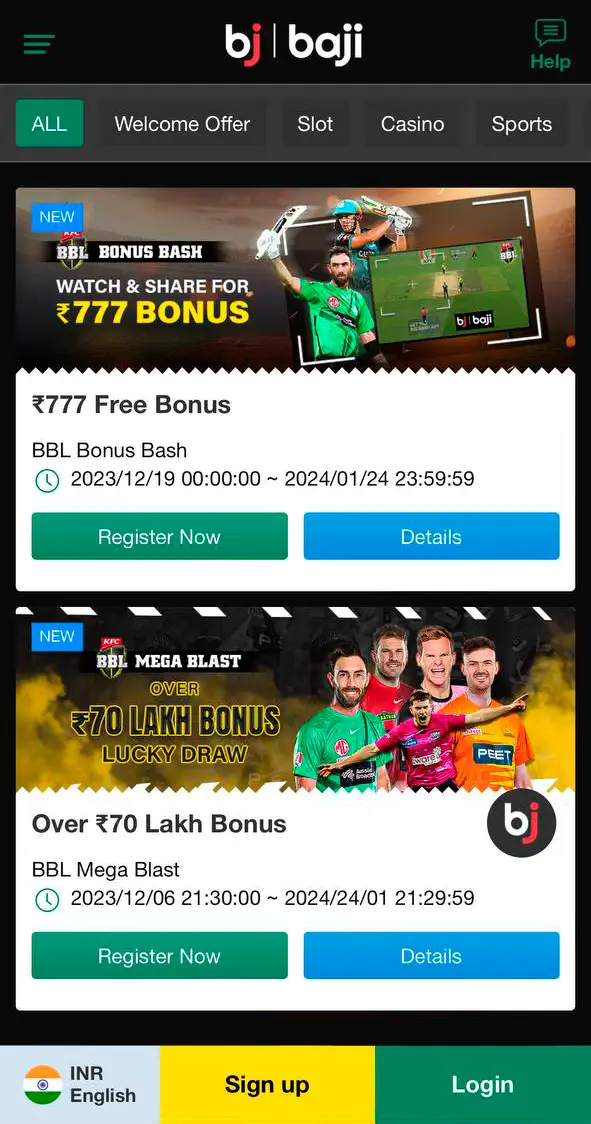 Promotions from Baji casino.