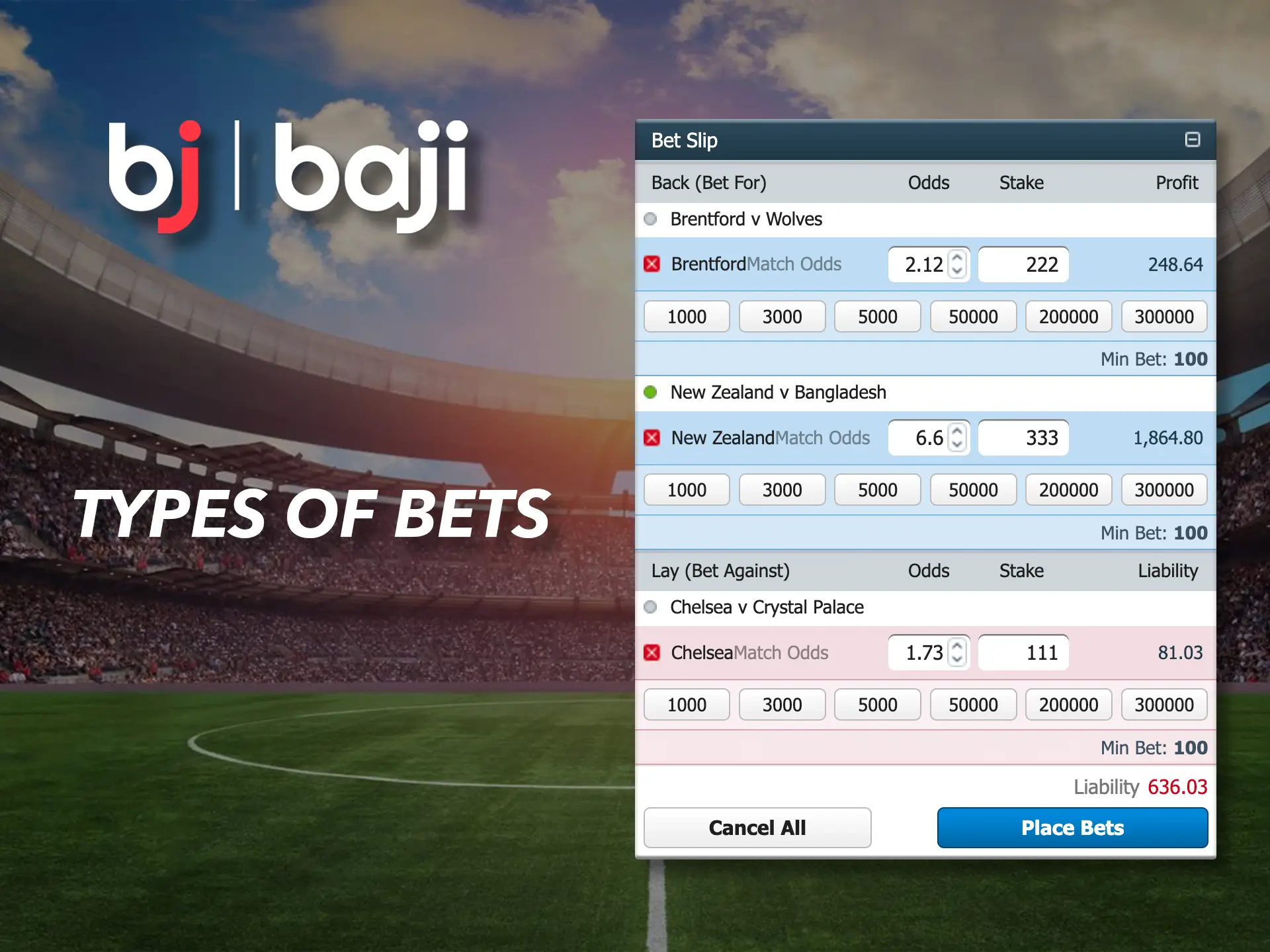Choose the betting format that suits you and go for the wins with Baji.