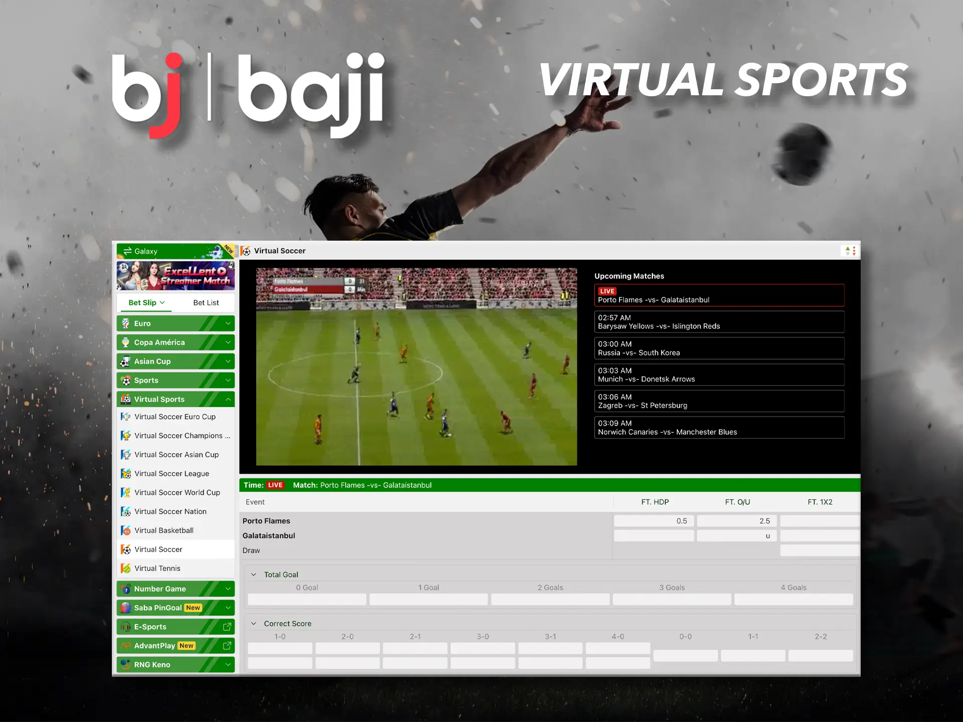 Enjoy virtual games with nice and smooth graphics from Baji Casino.