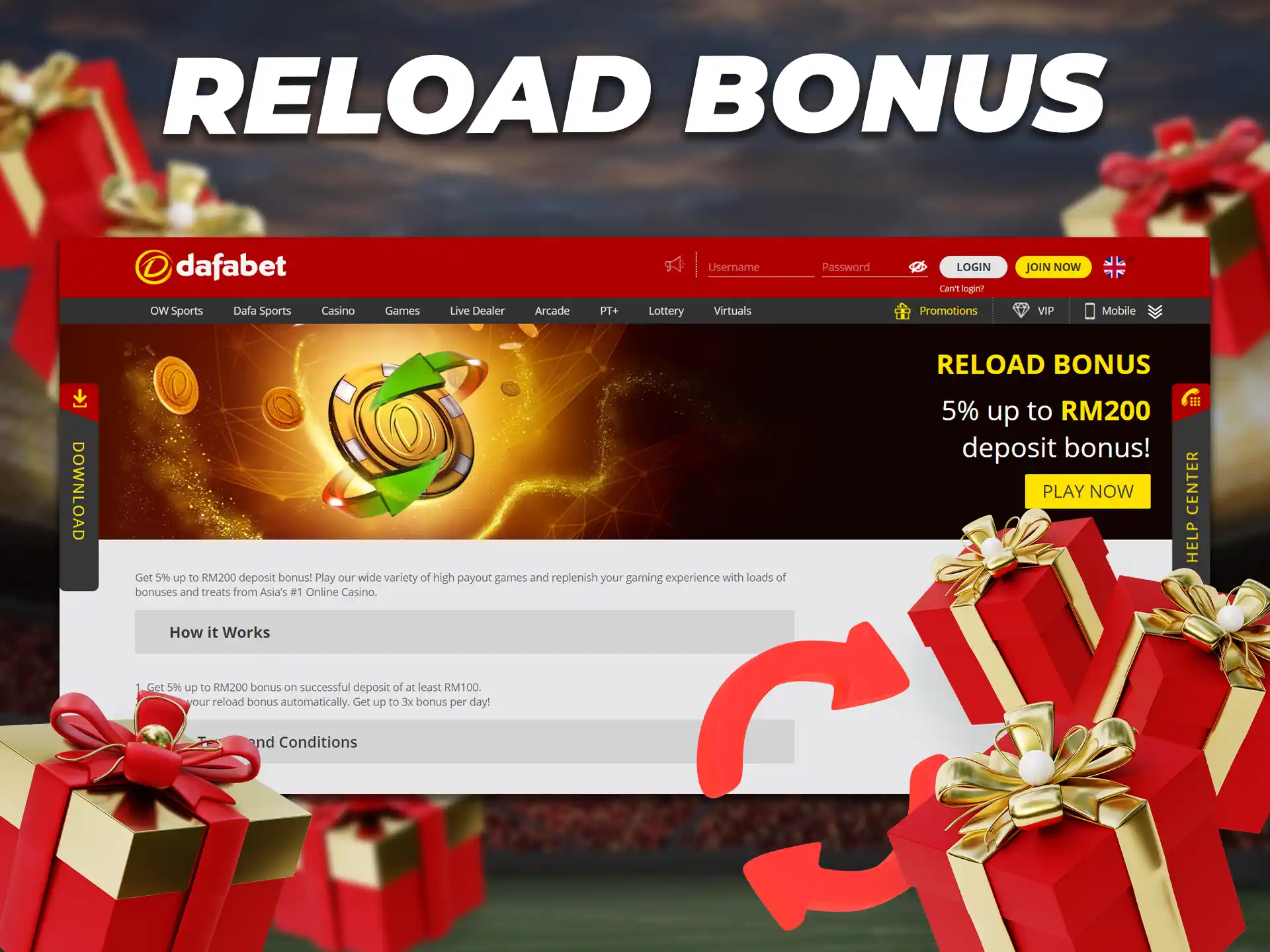 Reload bonuses are popular among betting sites and gives players the opportunity to get extra funds.