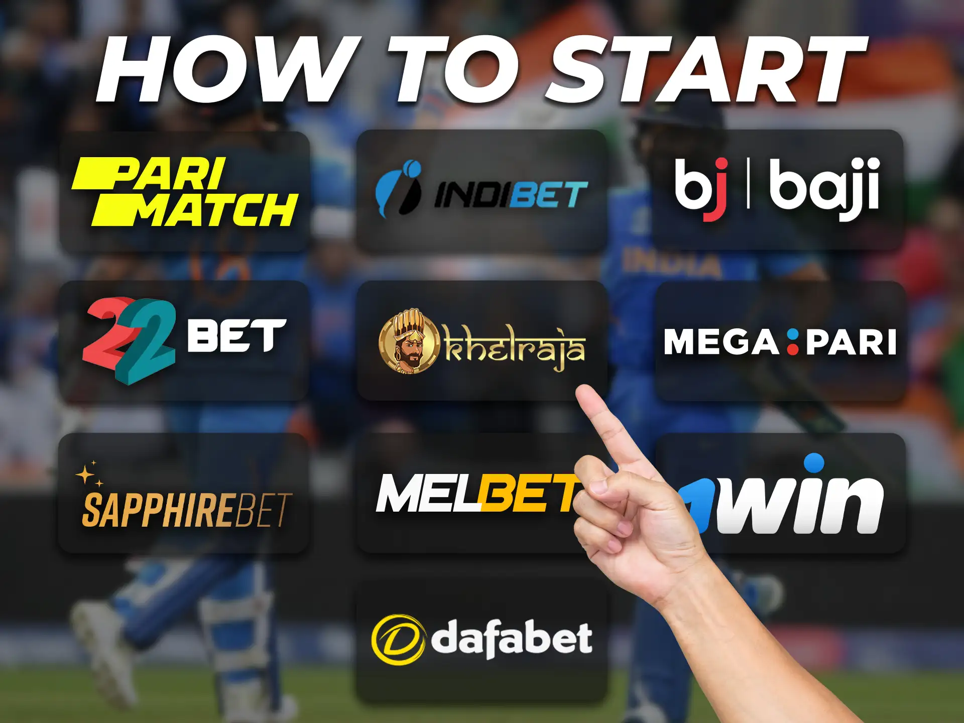 Choose one cricket betting site and follow the instructions to get started.