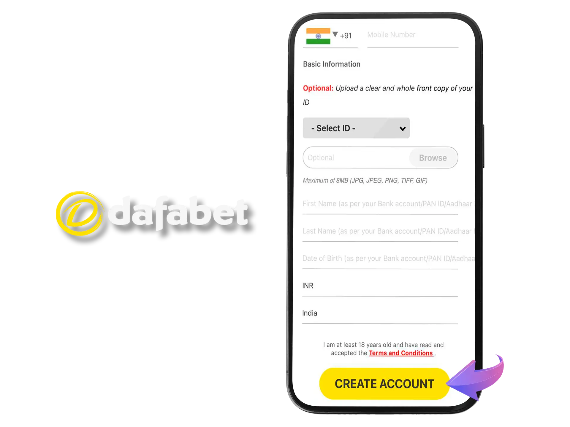 Complete your registration and start playing at Dafabet.