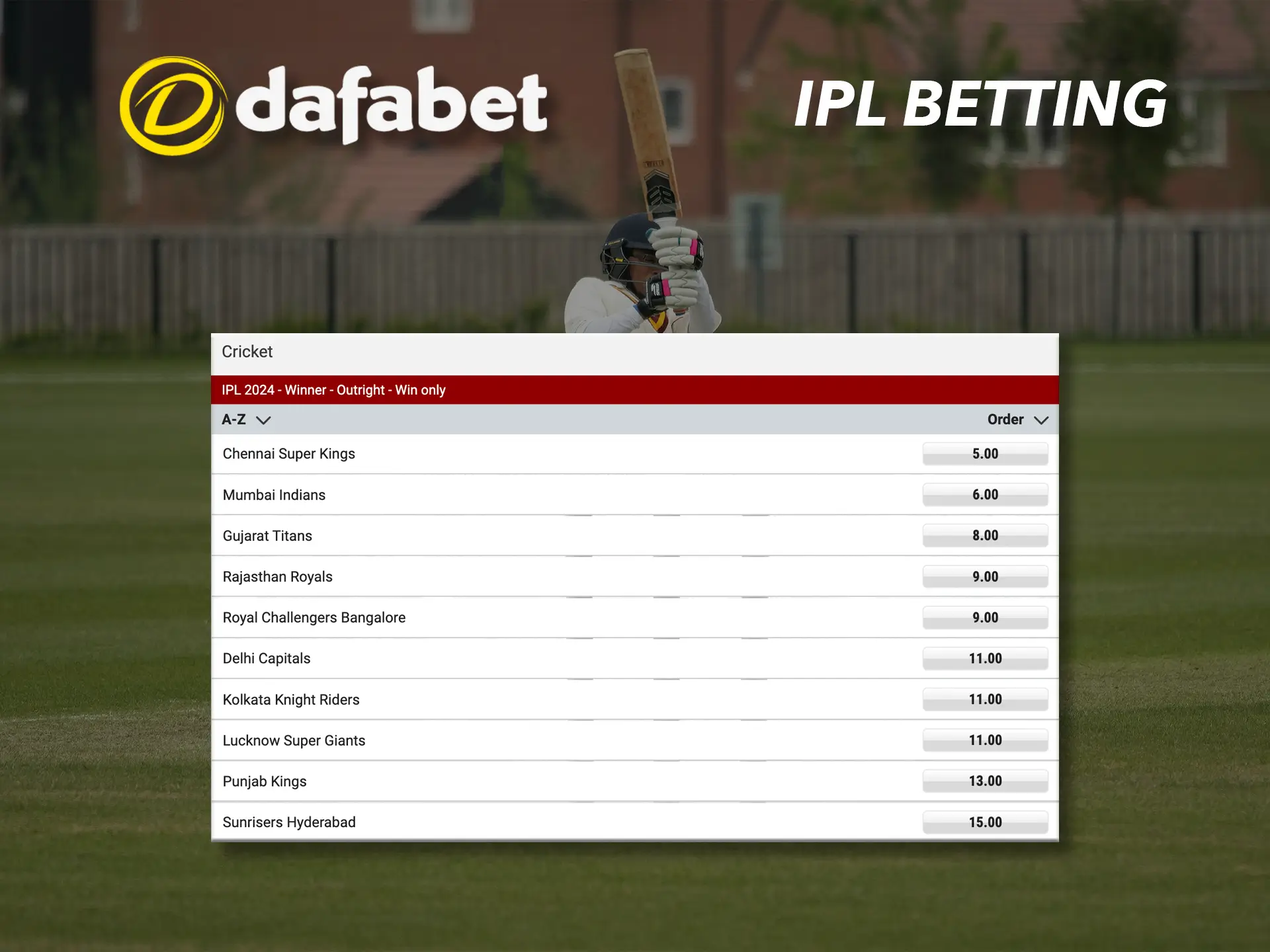 Users love Dafabet for good odds on India's premier cricket tournament.