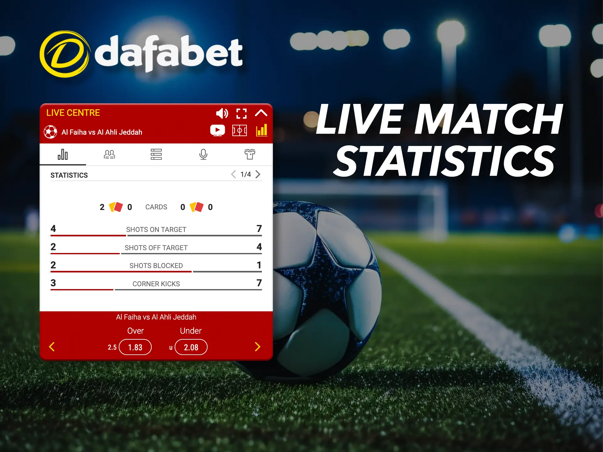Analyse matches and use your experience for winning bets at Dafabet.