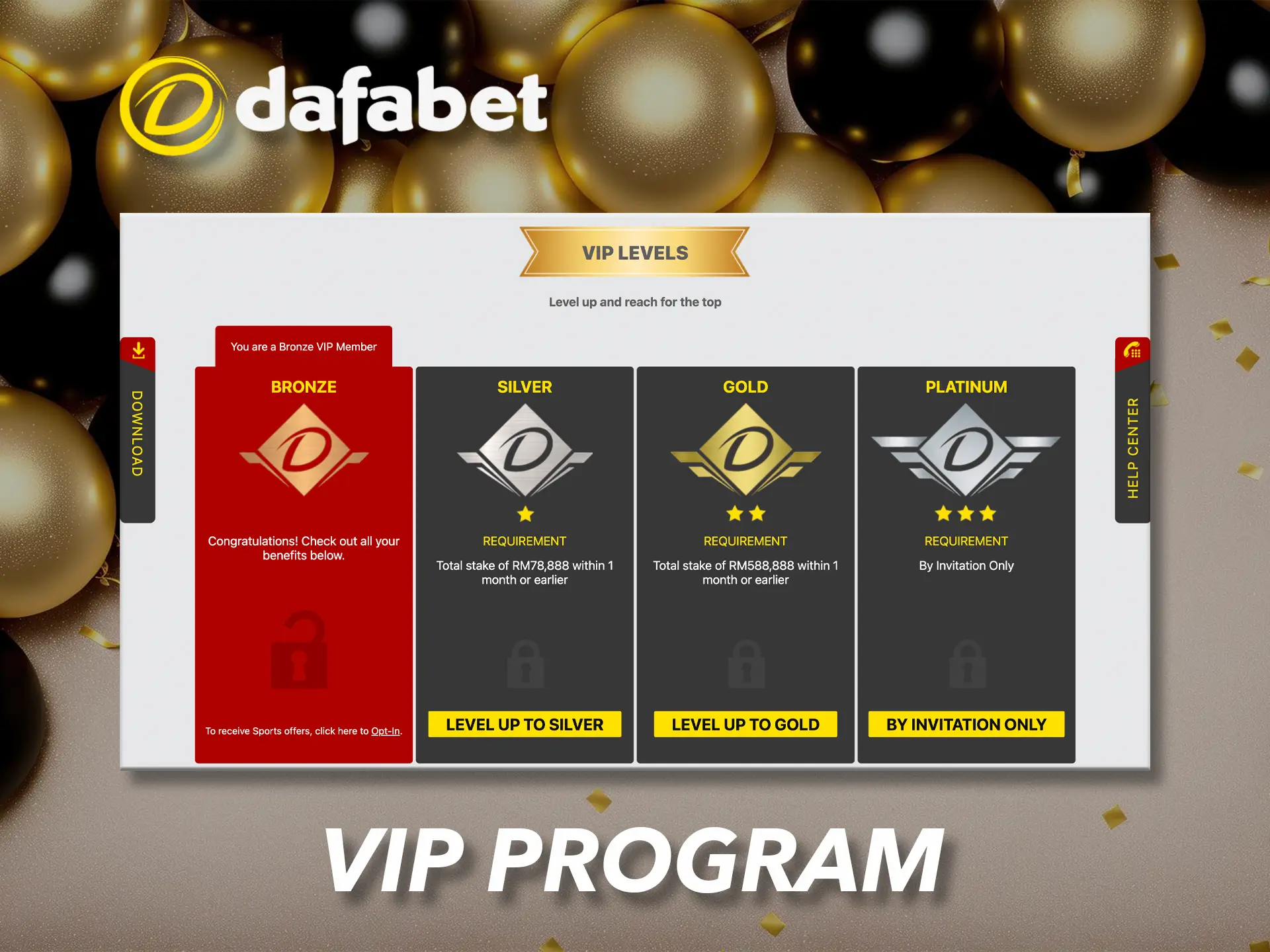 Upgrade your personal Dafabet account and receive guaranteed gifts.