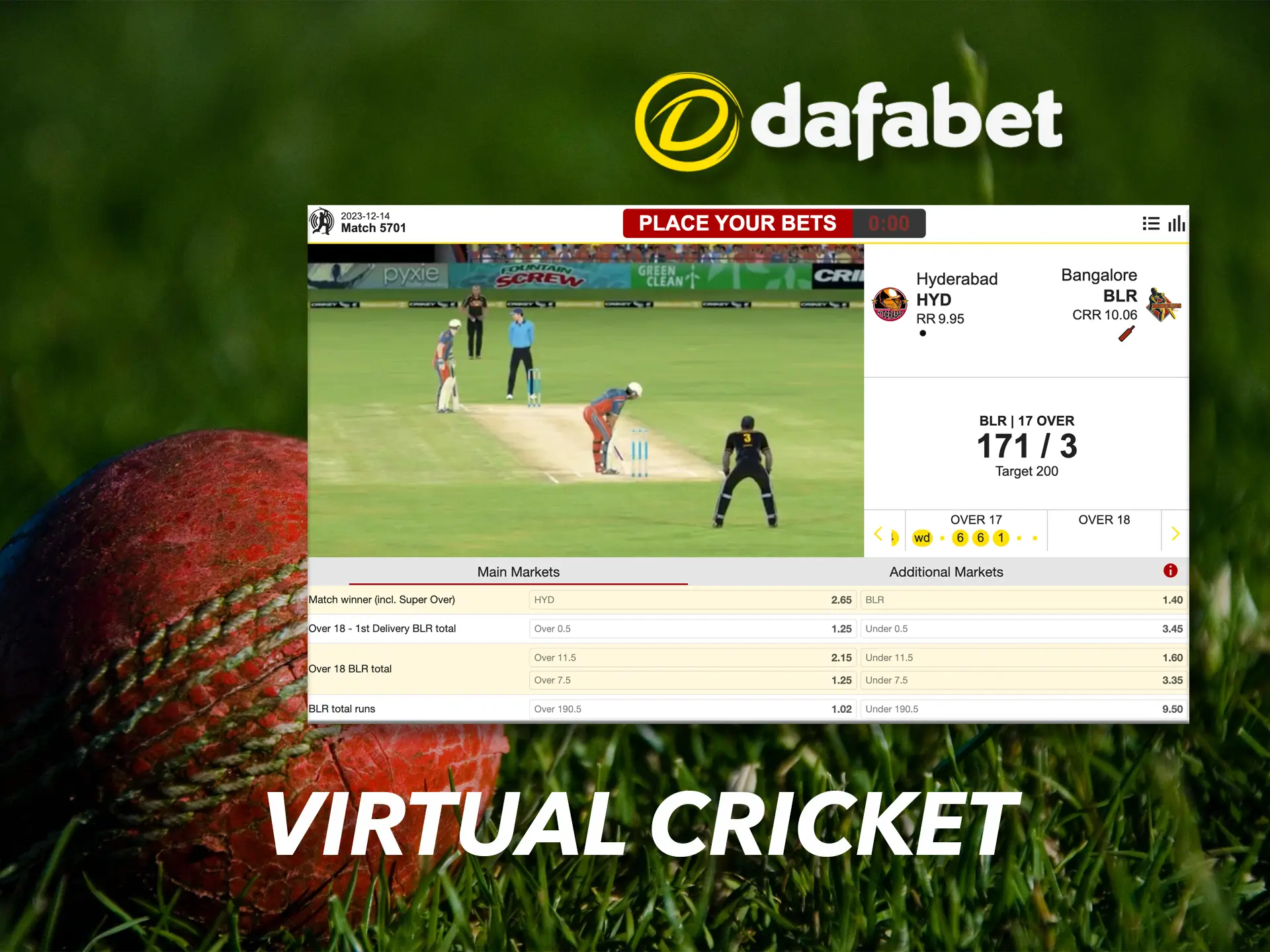 Find out more about virtual cricket on the Dafabet website.