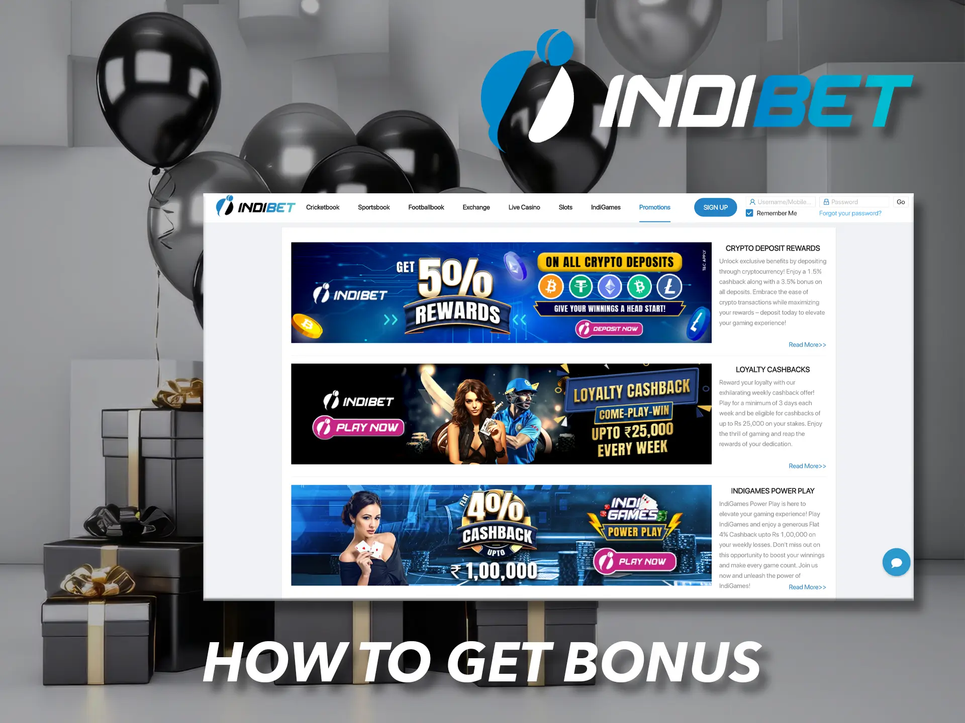 After your first deposit at Indibet, you can get your first long-awaited bonus.