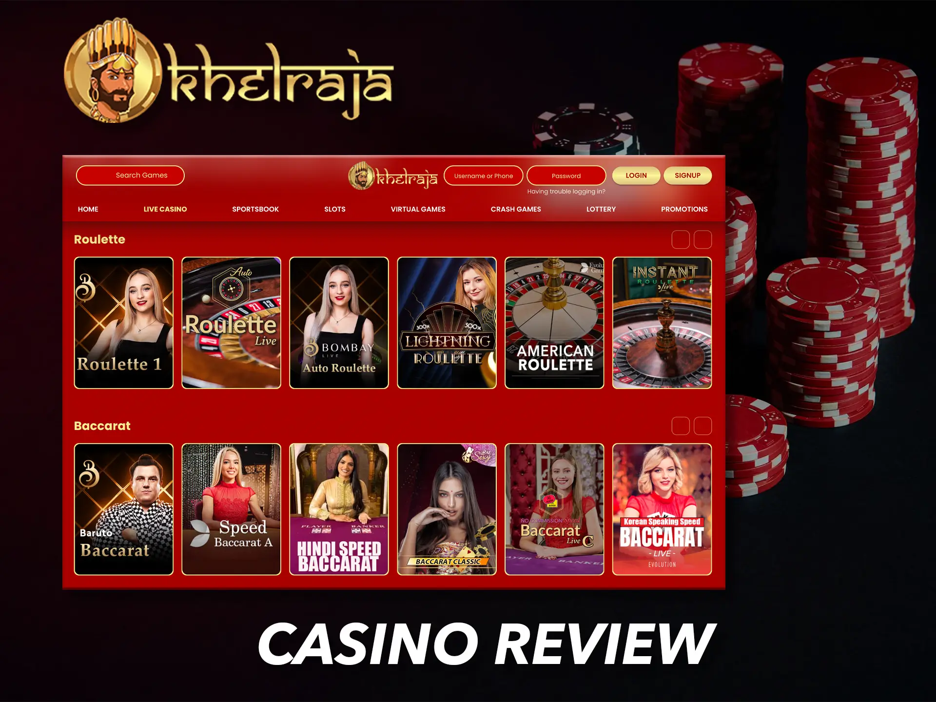 Try your luck and excitement at the casino from Khelraja.