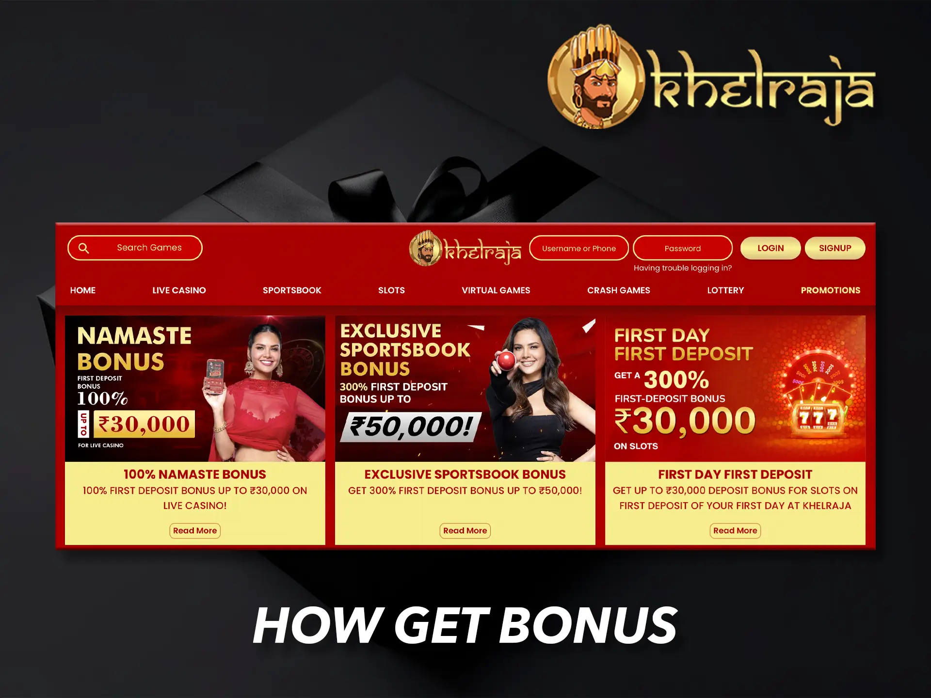 Make a deposit and claim your long awaited first bonus from Khelraja Casino.