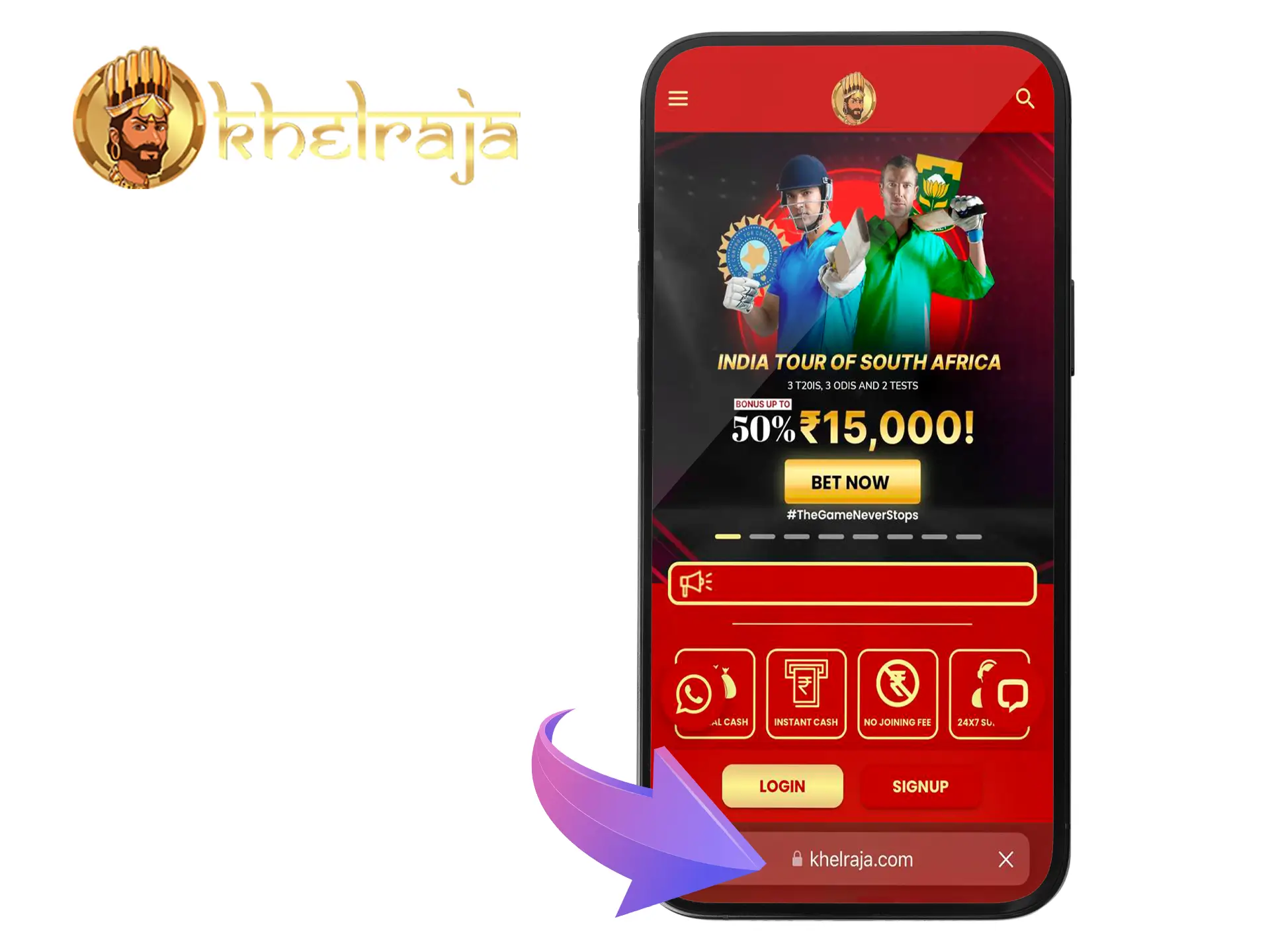 Visit the official website of Khelraja Casino.