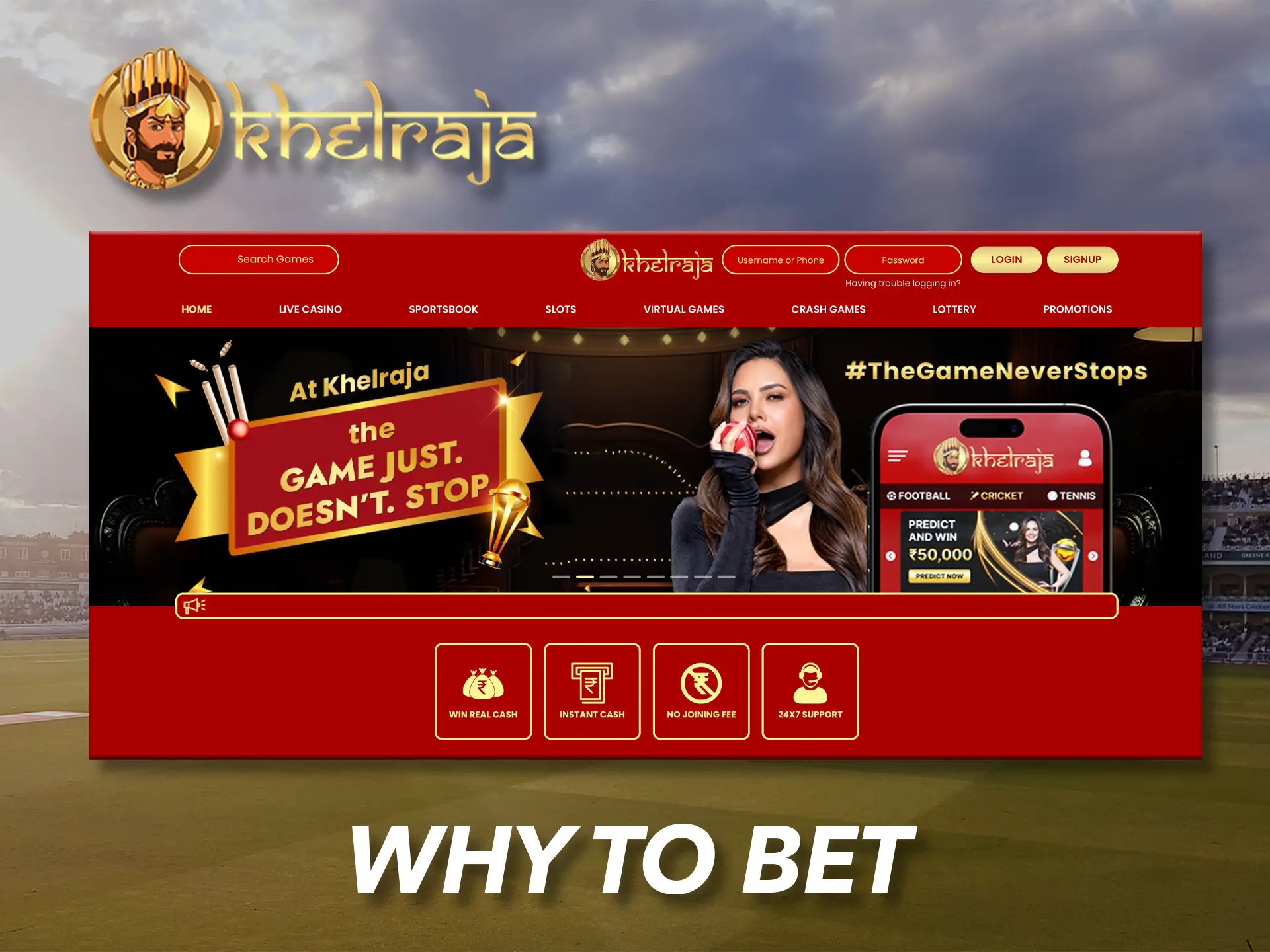 Make your predictions at the best Khelraja casino in India.