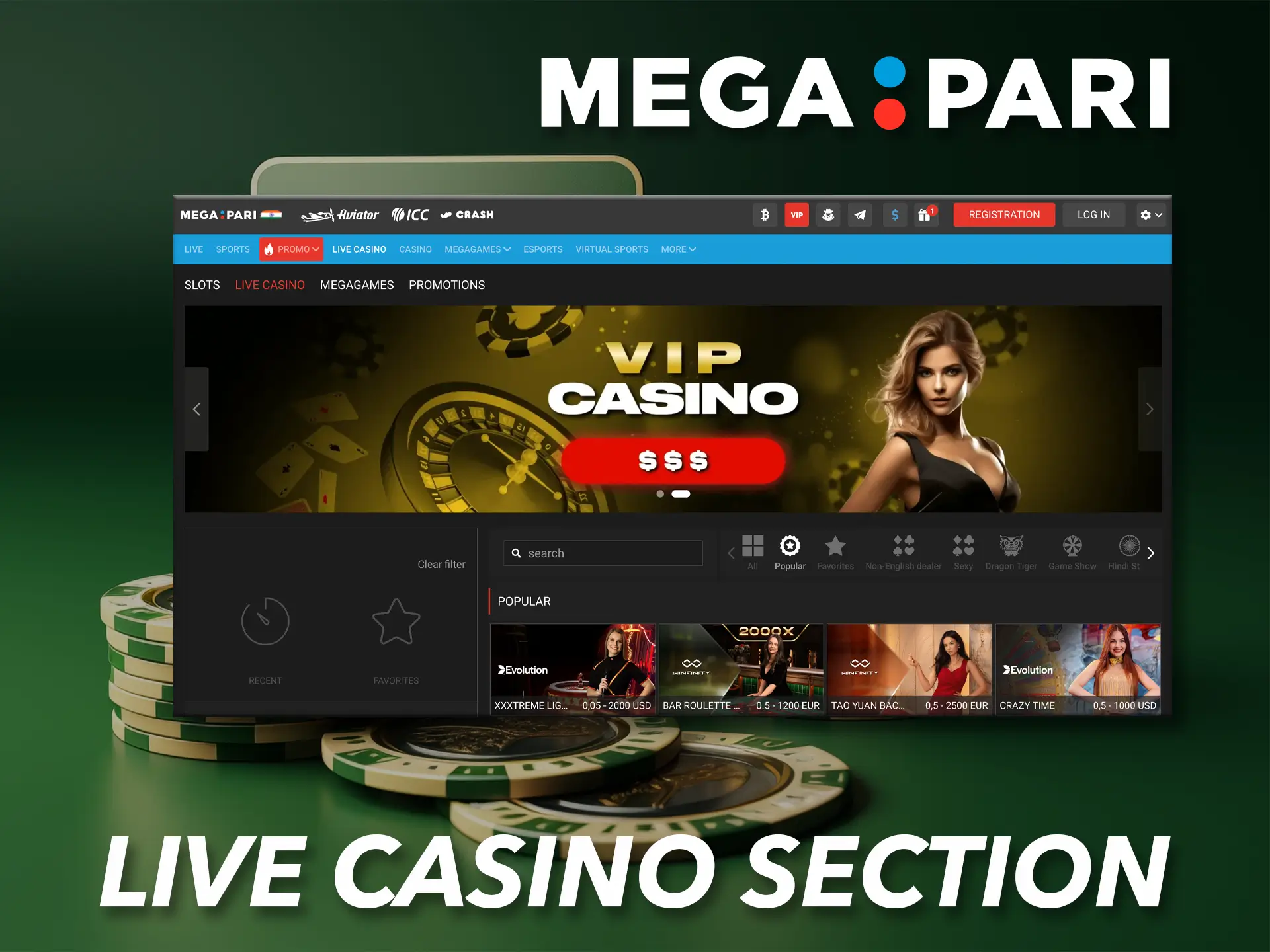 Show off your skills in the Megapari Casino dealer game.