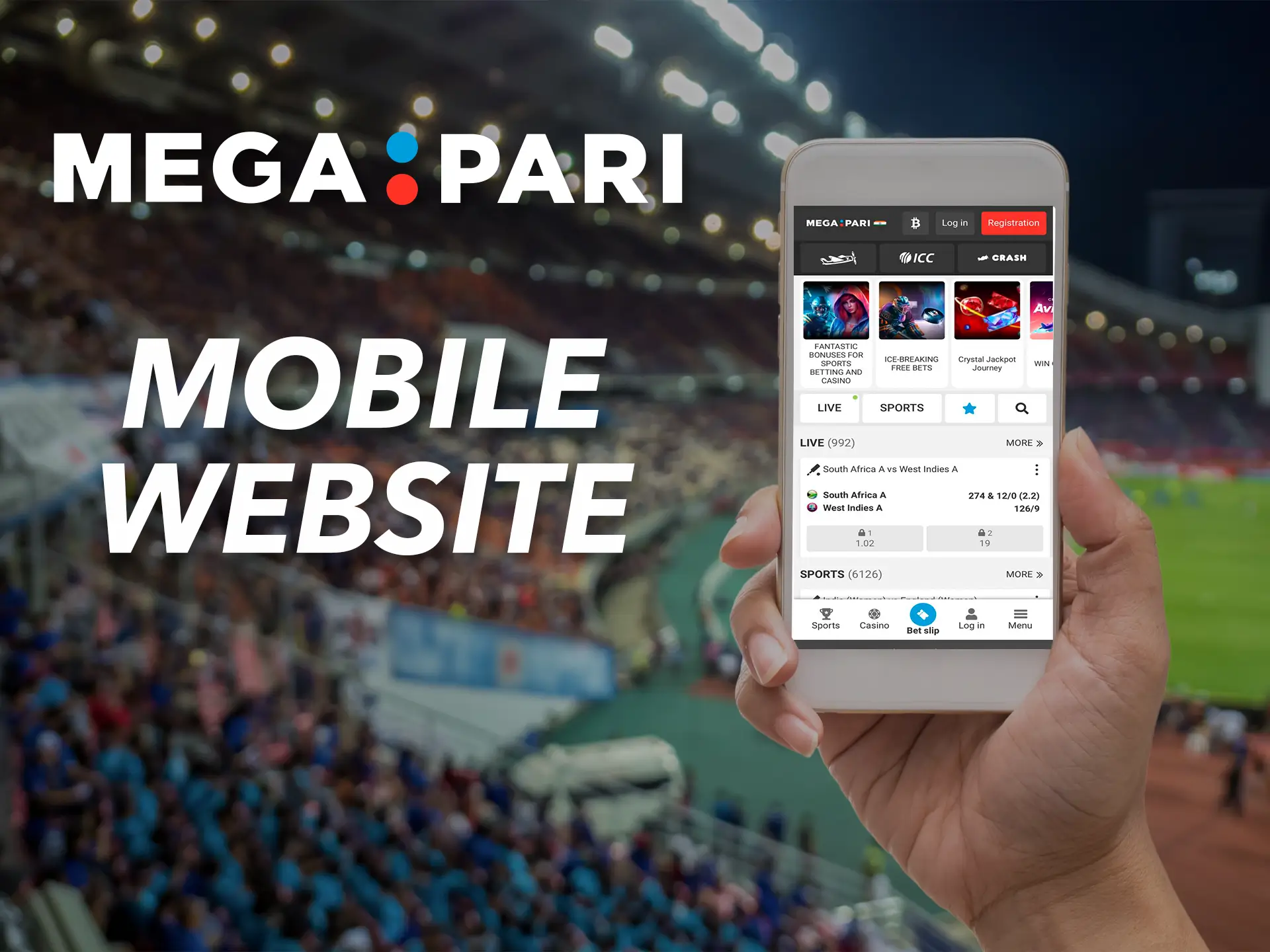 Wherever you are you can always place your bets through Megapari's mobile site.