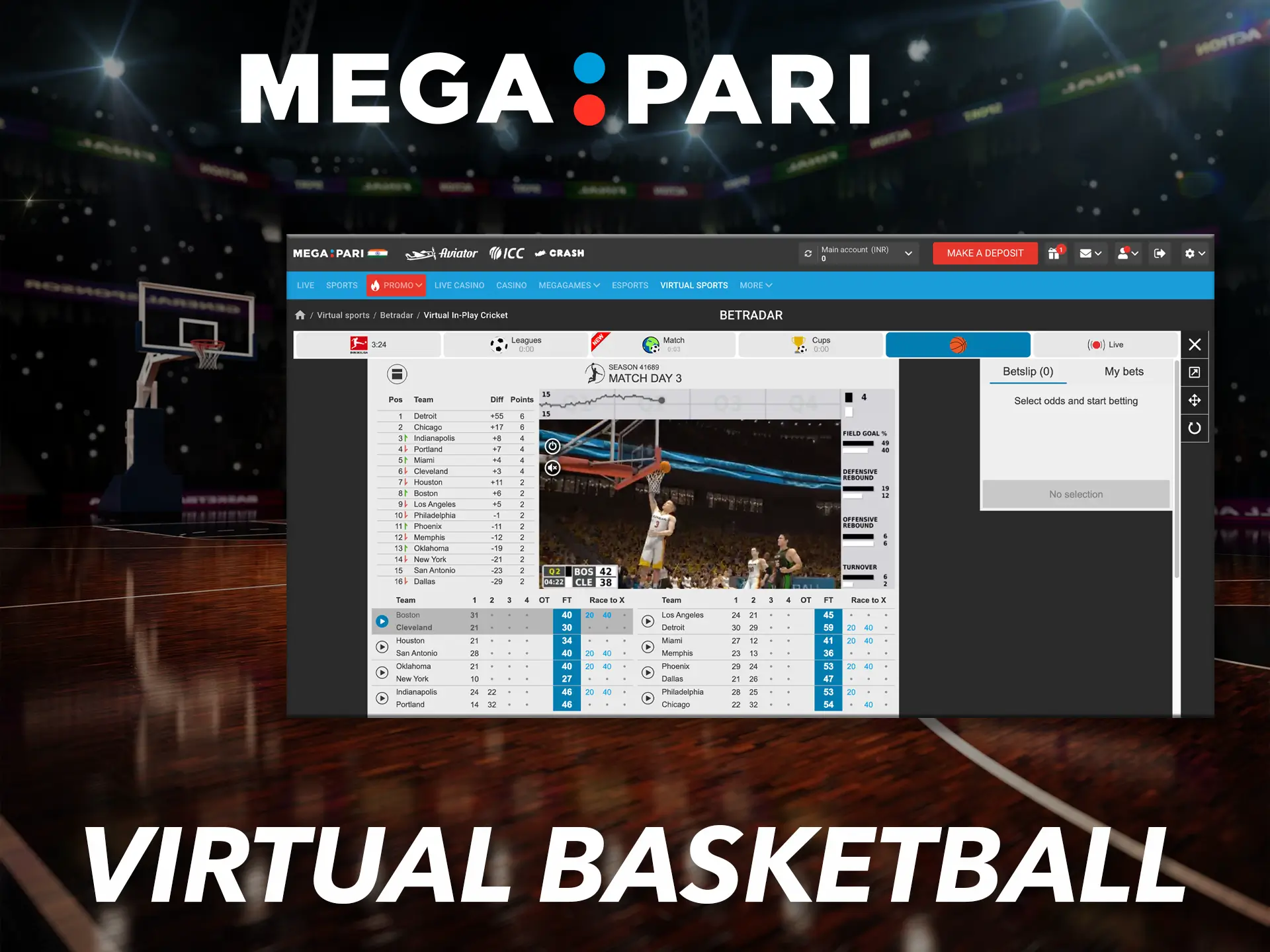 Predict the team's victory in virtual basketball from Megapari.