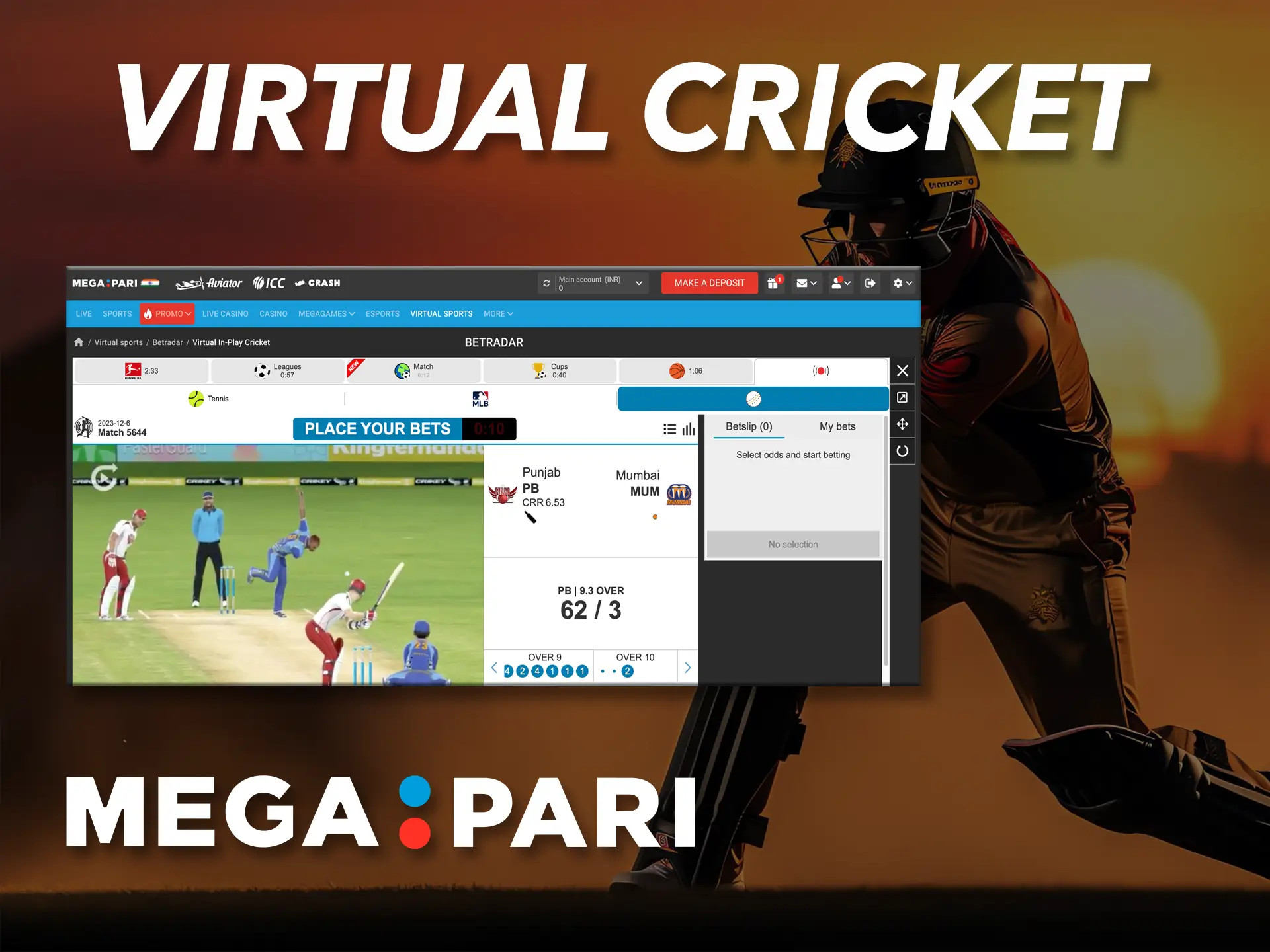 The variety of betting on virtual cricket is no different from real cricket.
