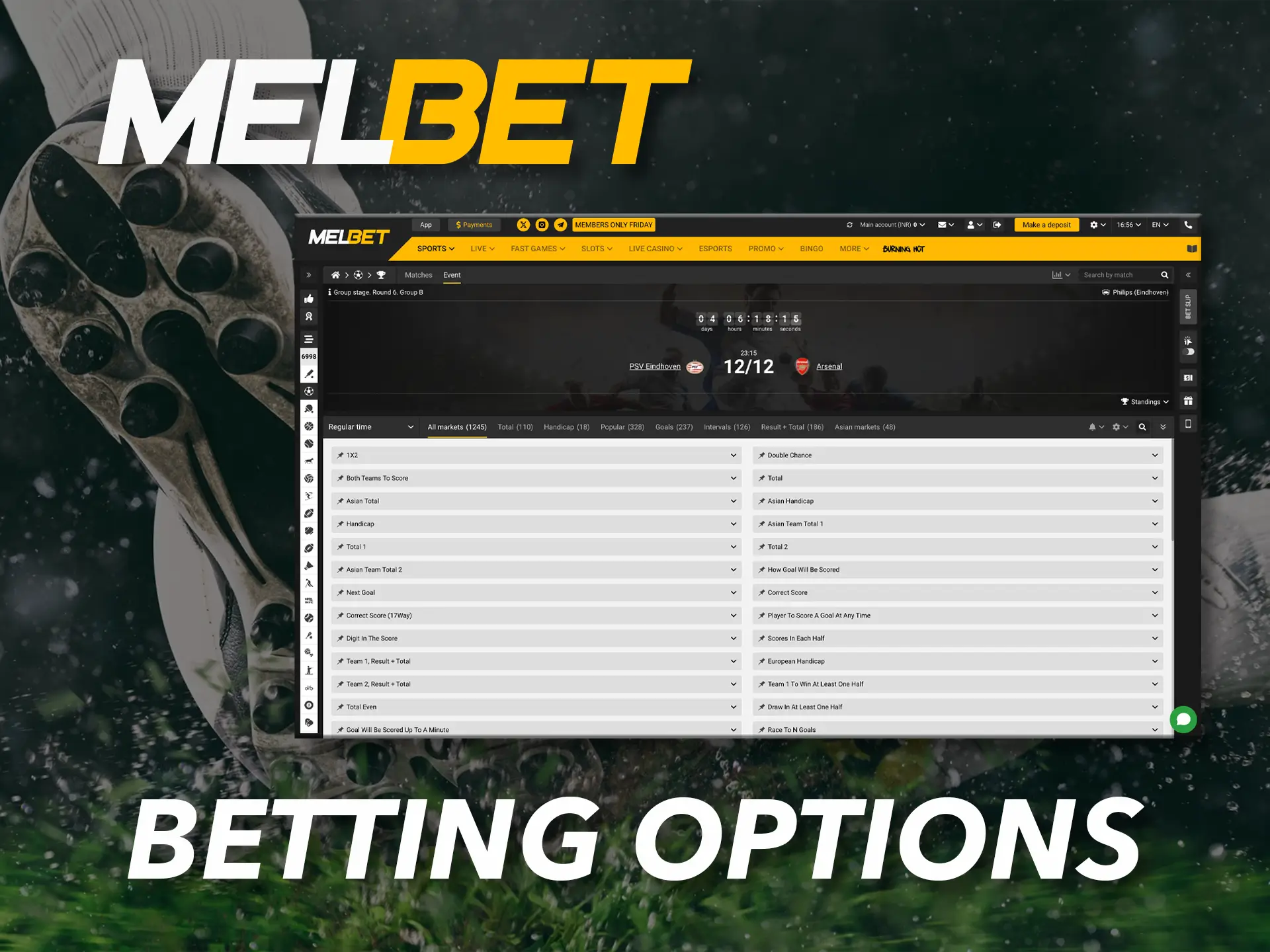 The variety of bets at Melbet gives you the opportunity for a successful preview of a sporting event.