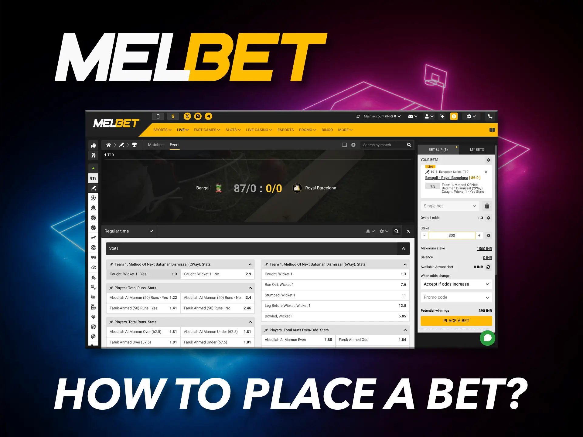 Place your bets and win with Melbet Casino.