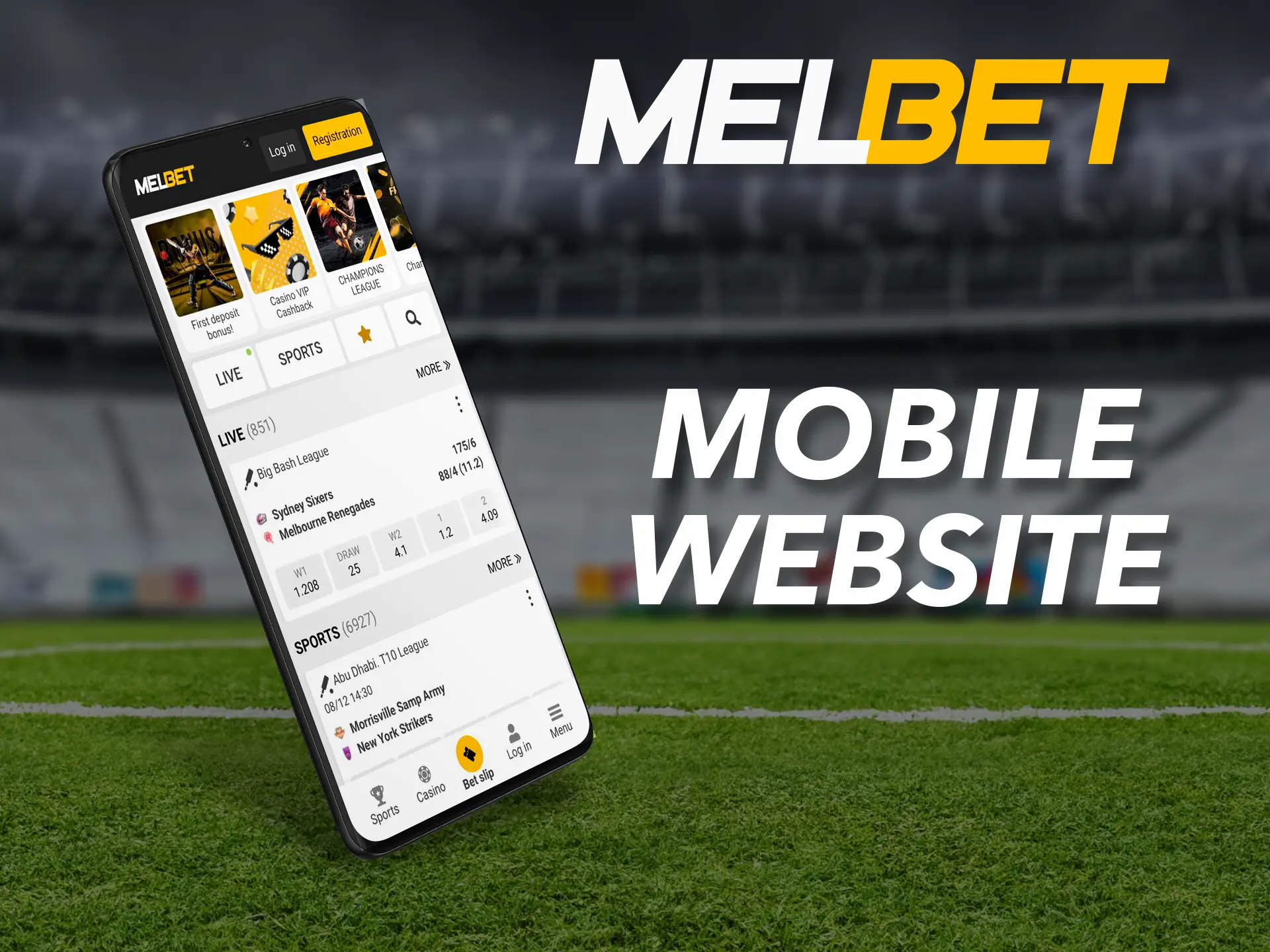 The Melbet website adapts perfectly and works on any mobile browser.