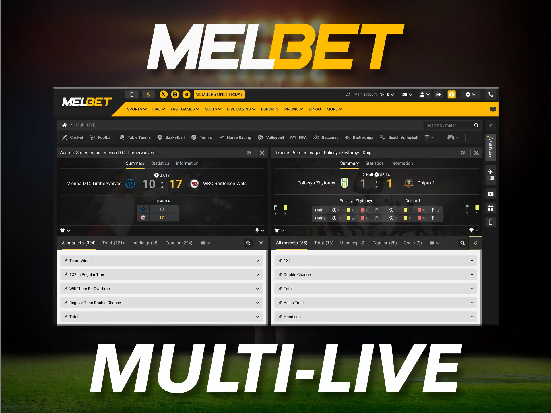 Follow your favourite teams and make the right predictions at Melbet.