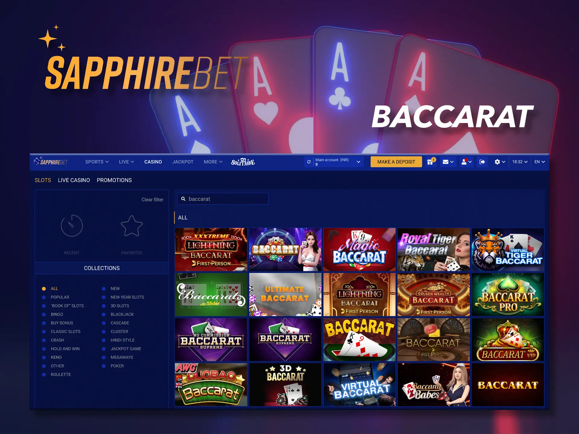 Collect combinations in Baccarat by Sapphirebet and win.
