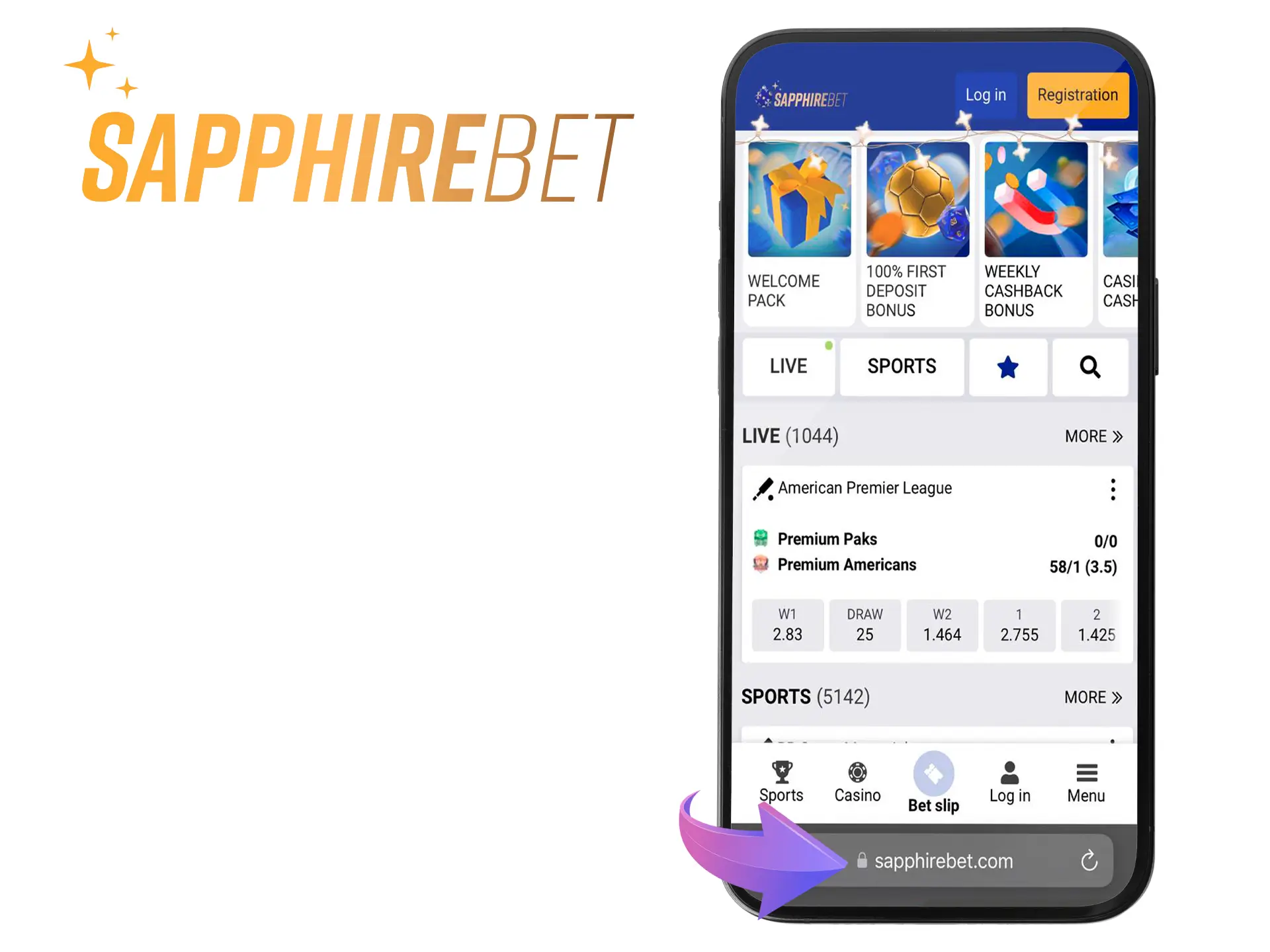 Go to the offical site of Sapphirebet Casino.