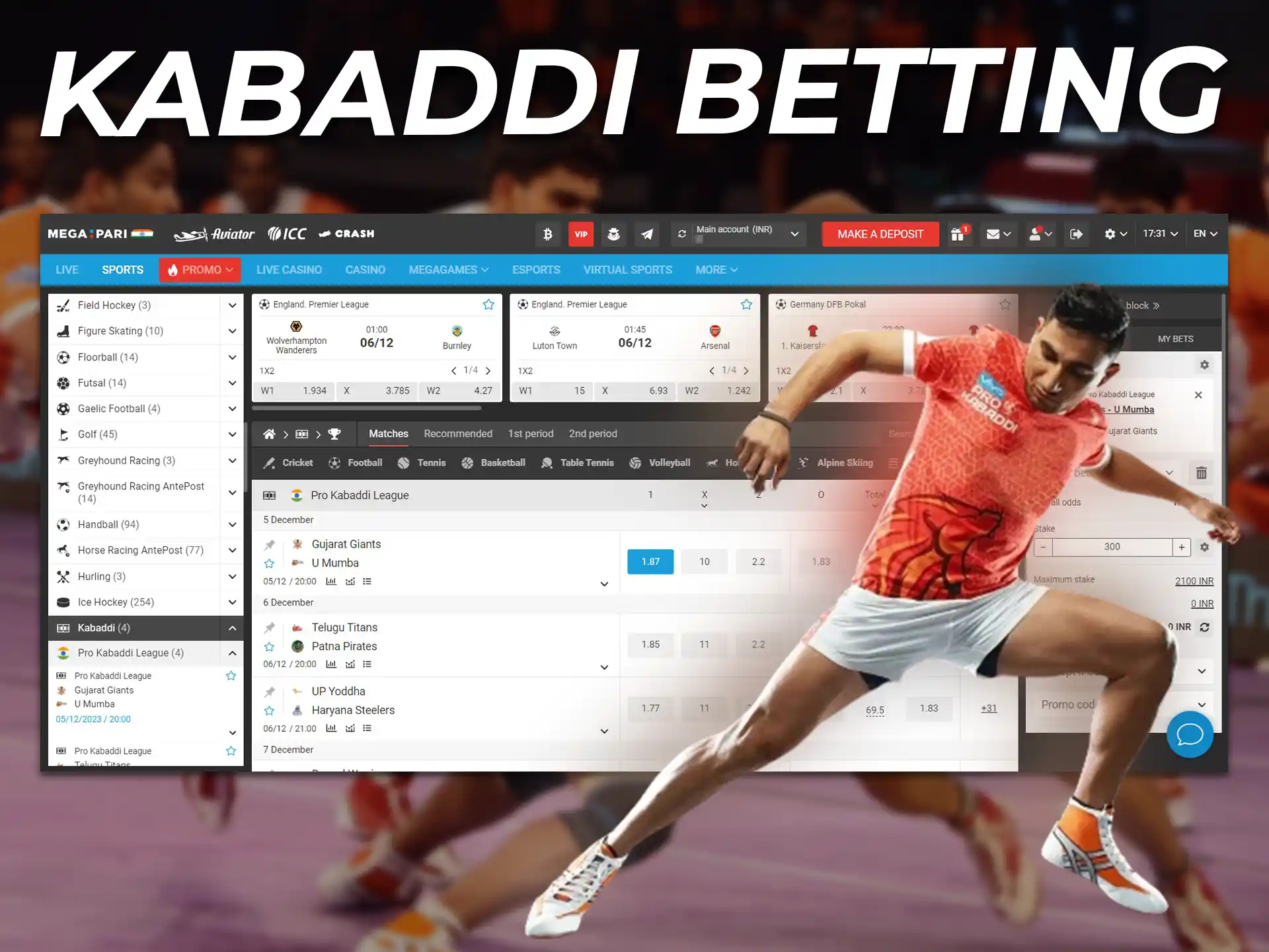 Online kabaddi betting is very popular among Indian bettors.