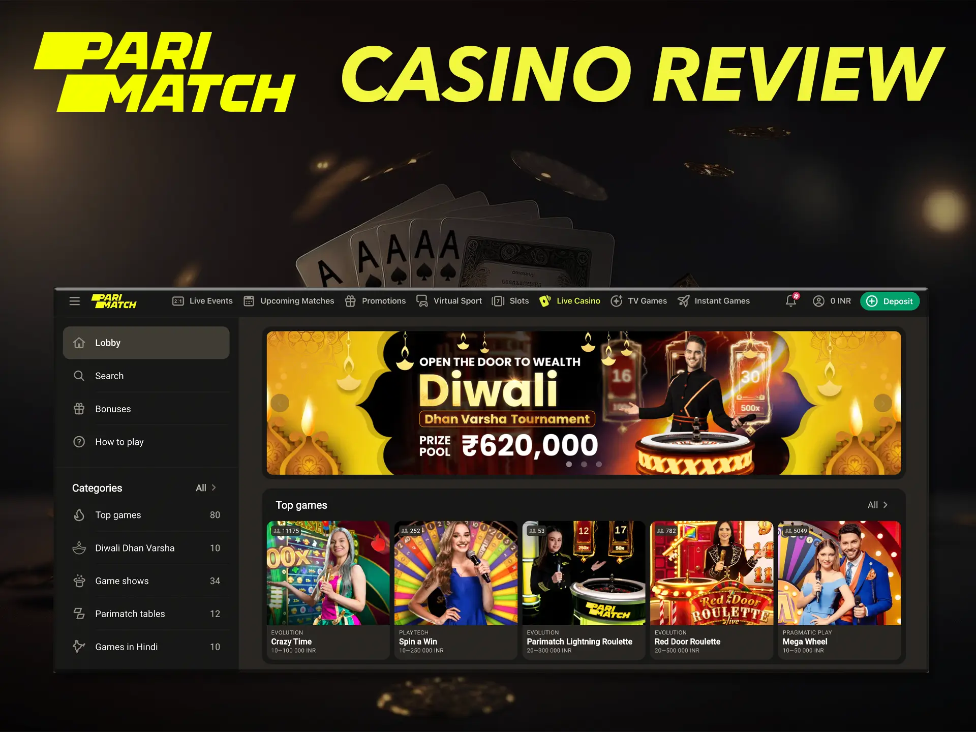 Show your skill at playing the dealers at Parimatch Casino.