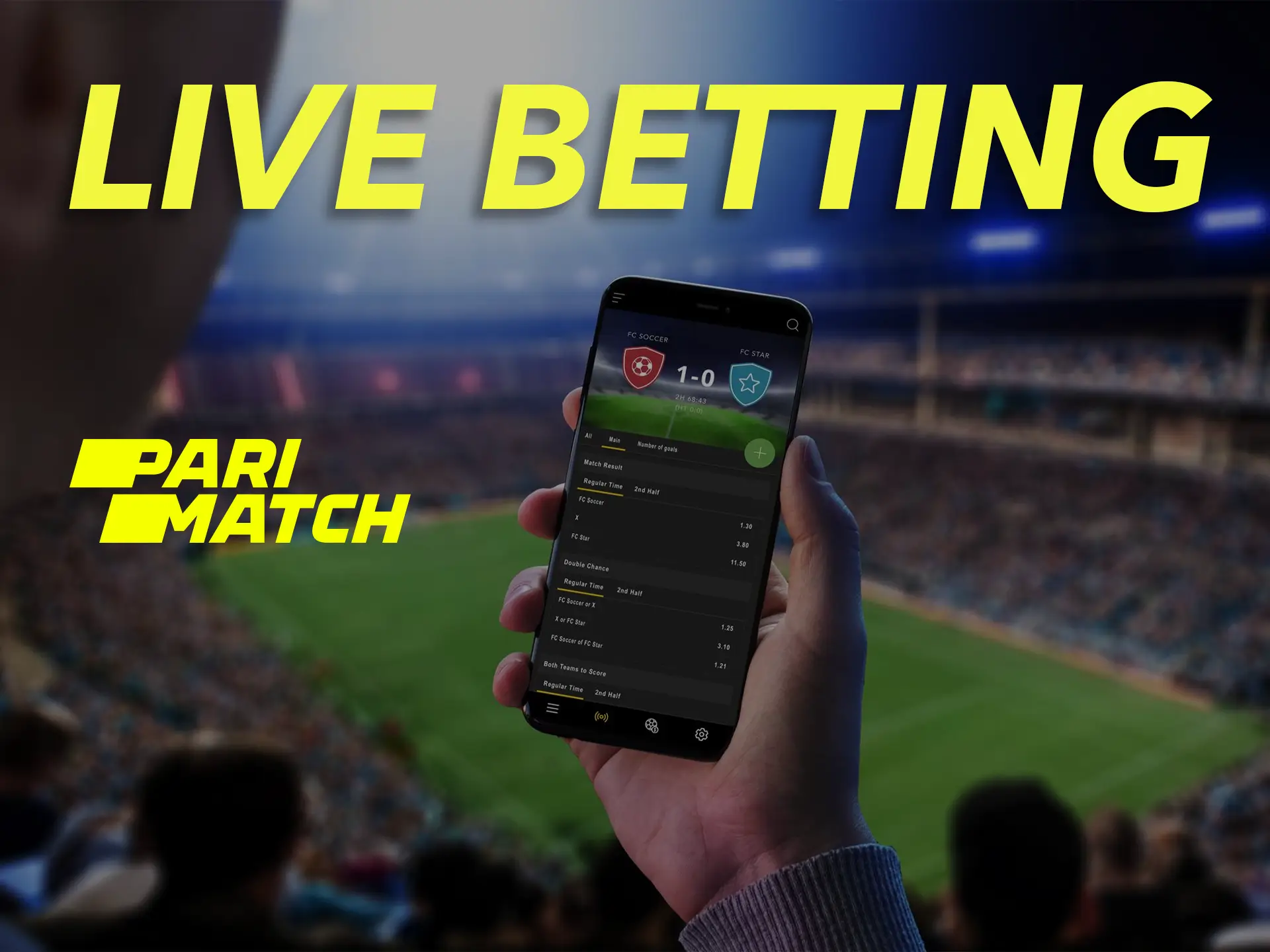 Live betting at Parimatch gives players great opportunities for big wins.