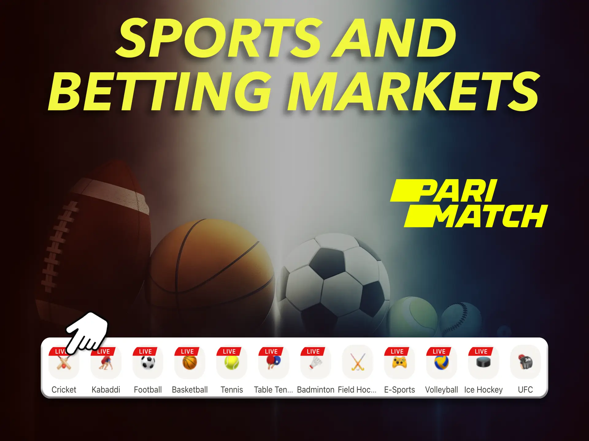 Sports fans in Parimatch are offered a large number of disciplines and bets to them.