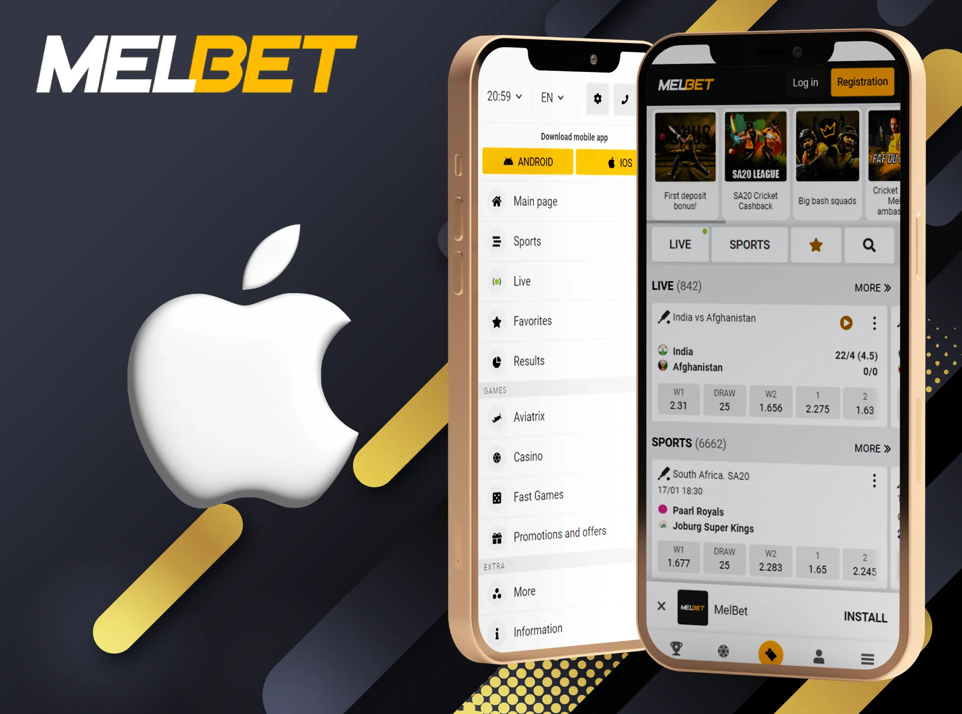 You can install the Melbet app on any modern iOS device.