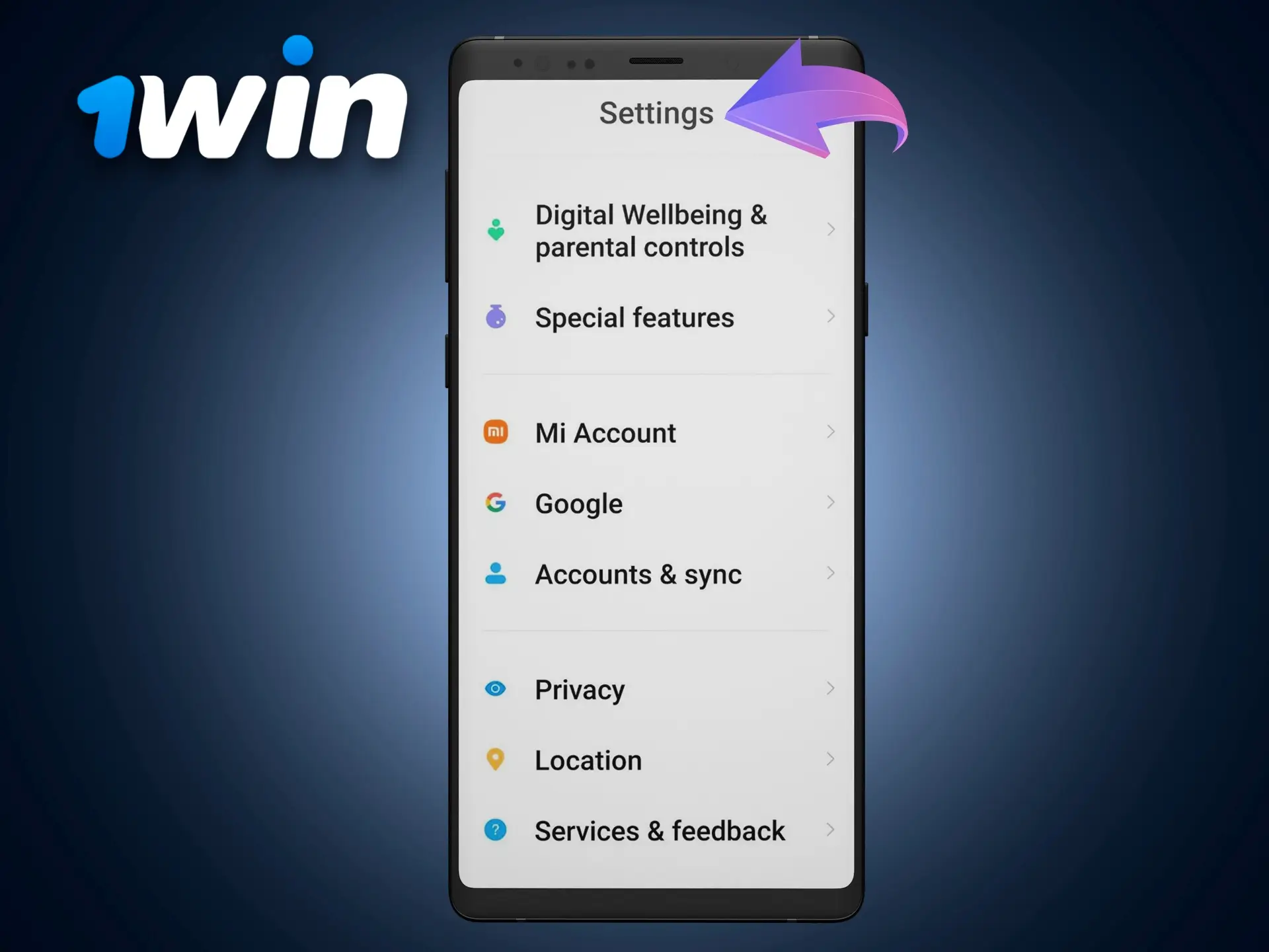 Prepare and configure your device to install the 1Win app.