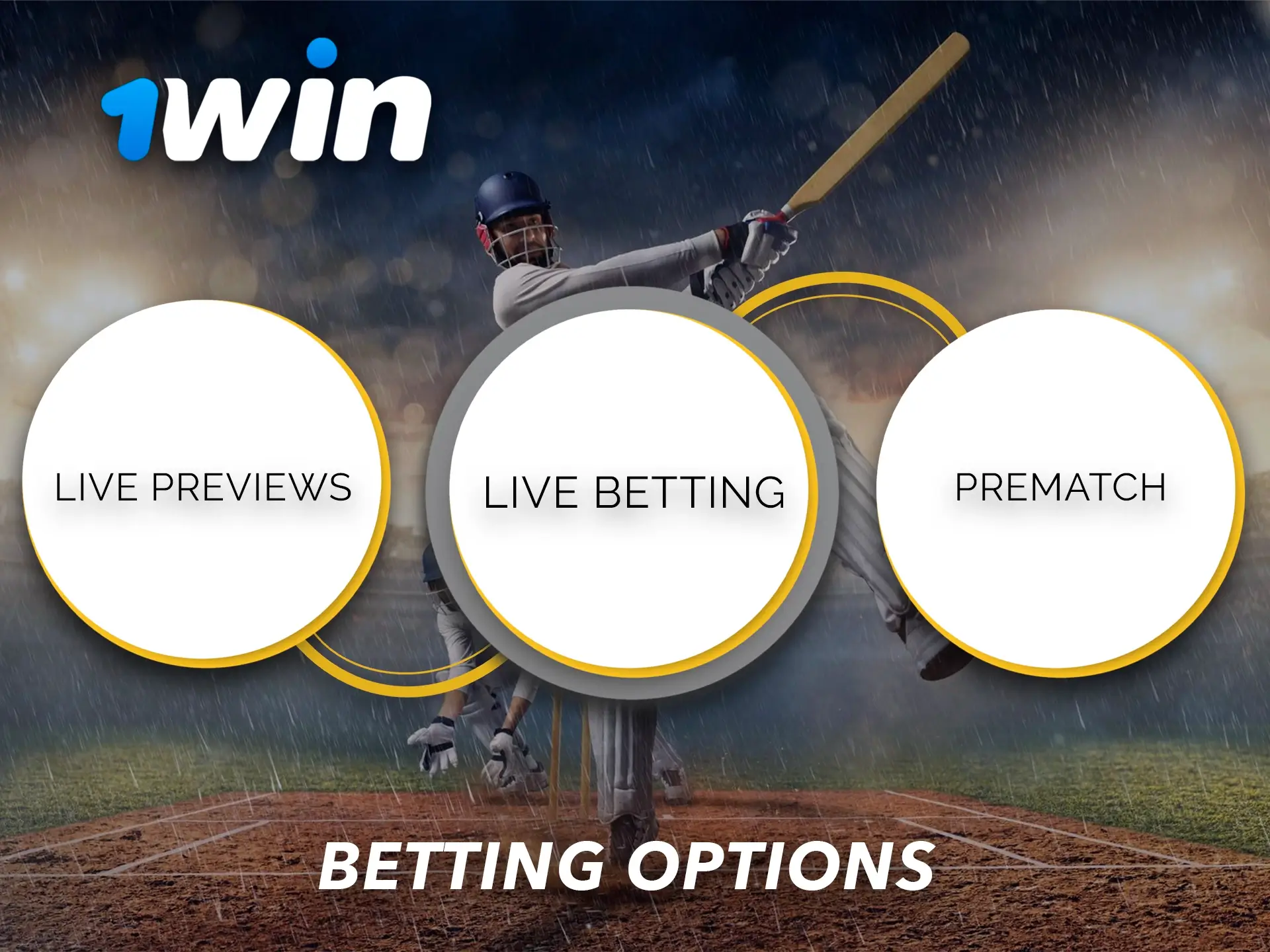 There are 3 betting options available for you from 1Win to win big.