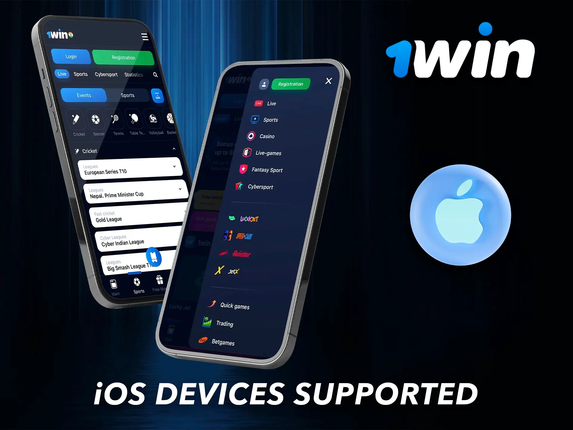 The 1Win app gives out high performance on apple devices.