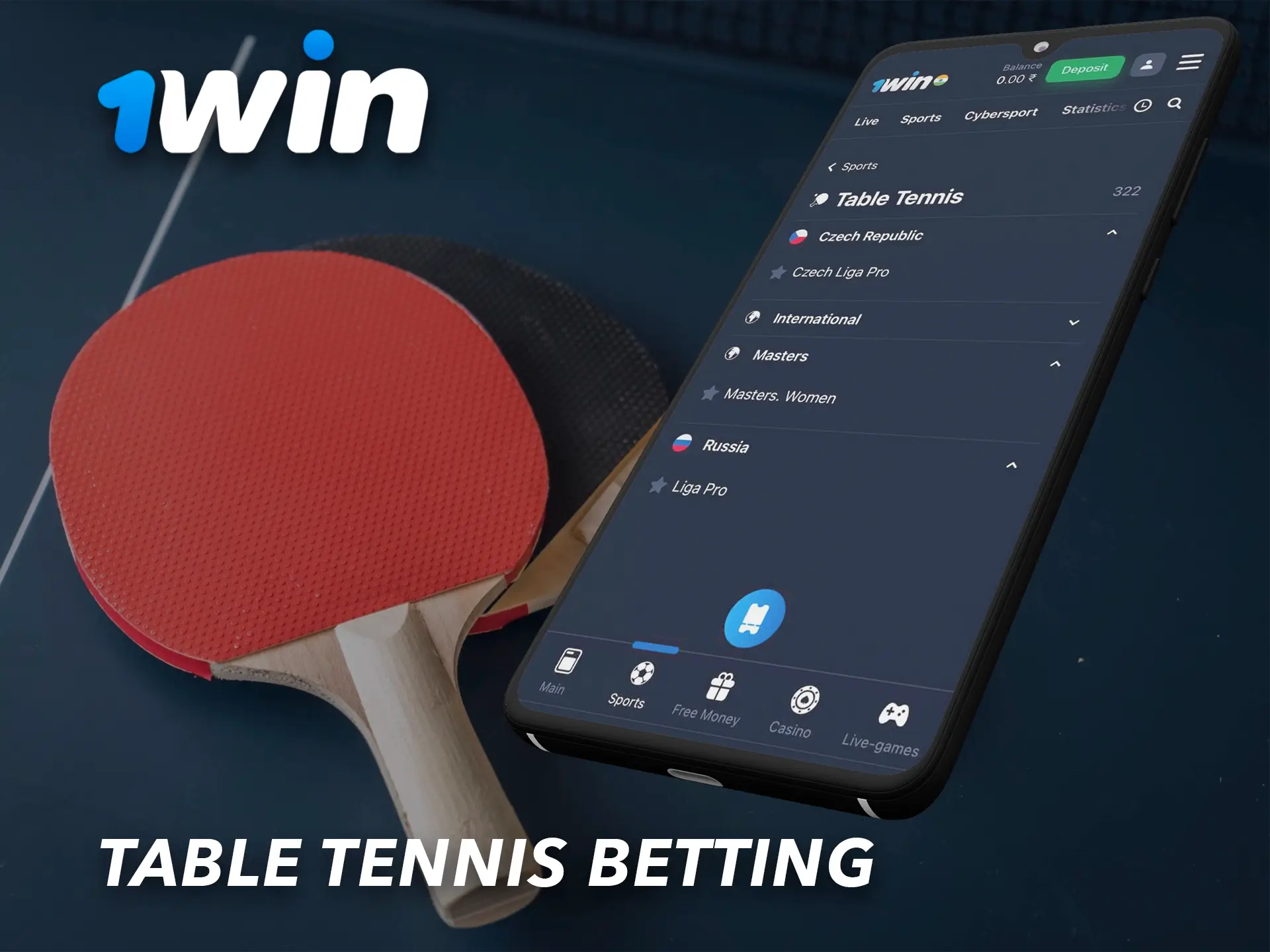 Reaction is very important in table tennis, show your skill and make an accurate prediction on the outcome of the match at 1Win.