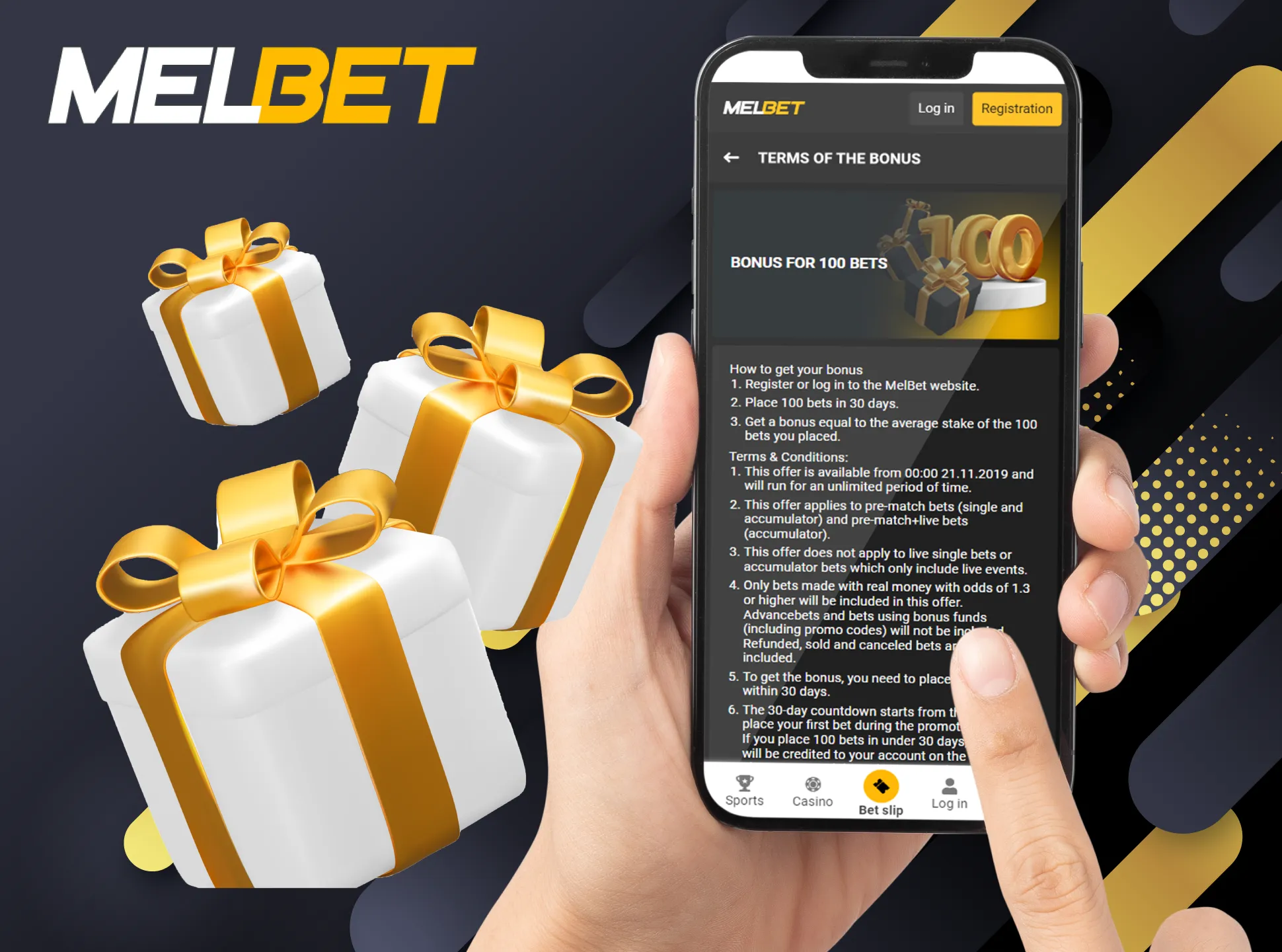 Register on Melbet and top up your account to get bonuses.