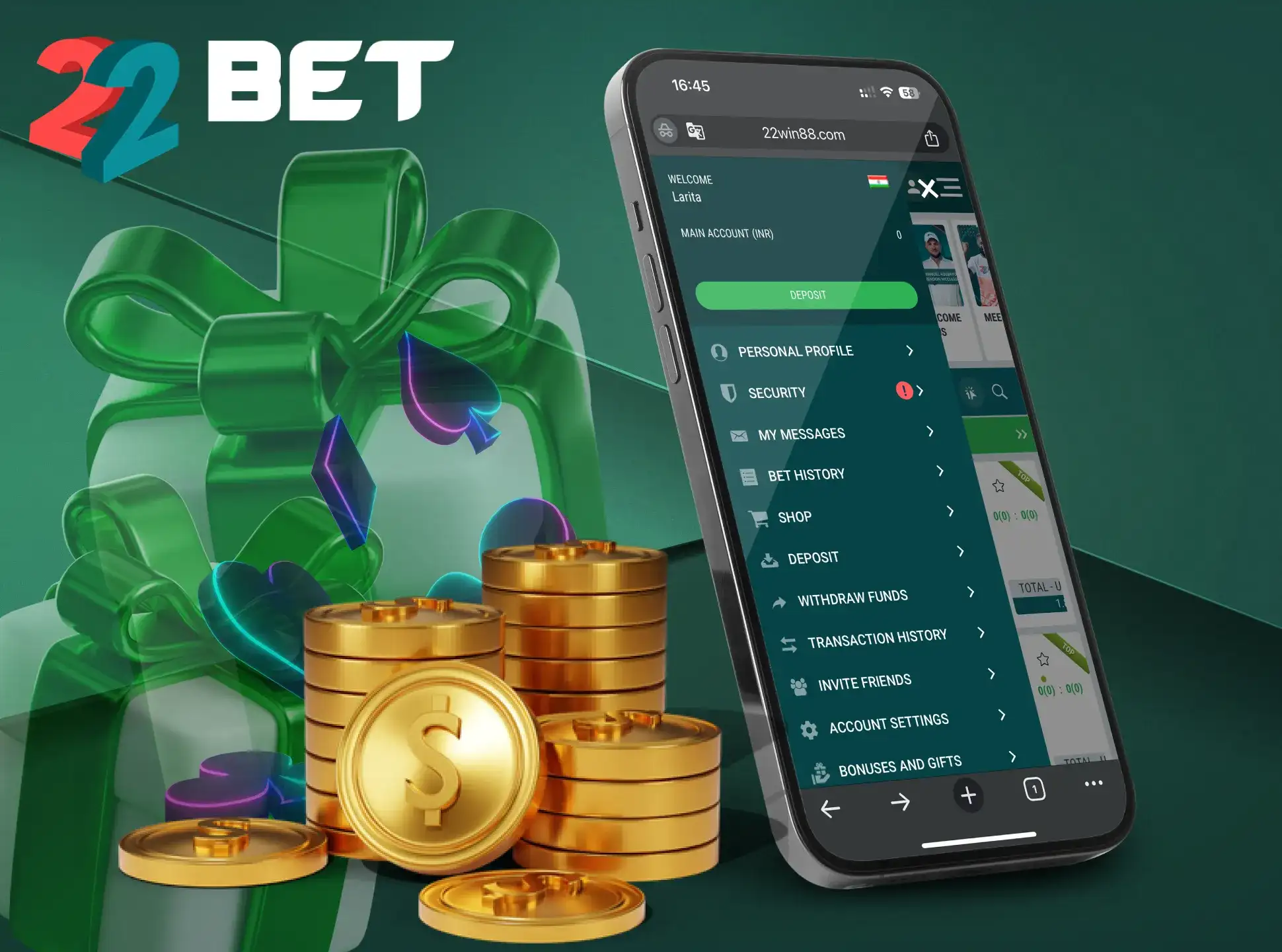 Once the money is deposited into your account, you can start betting.