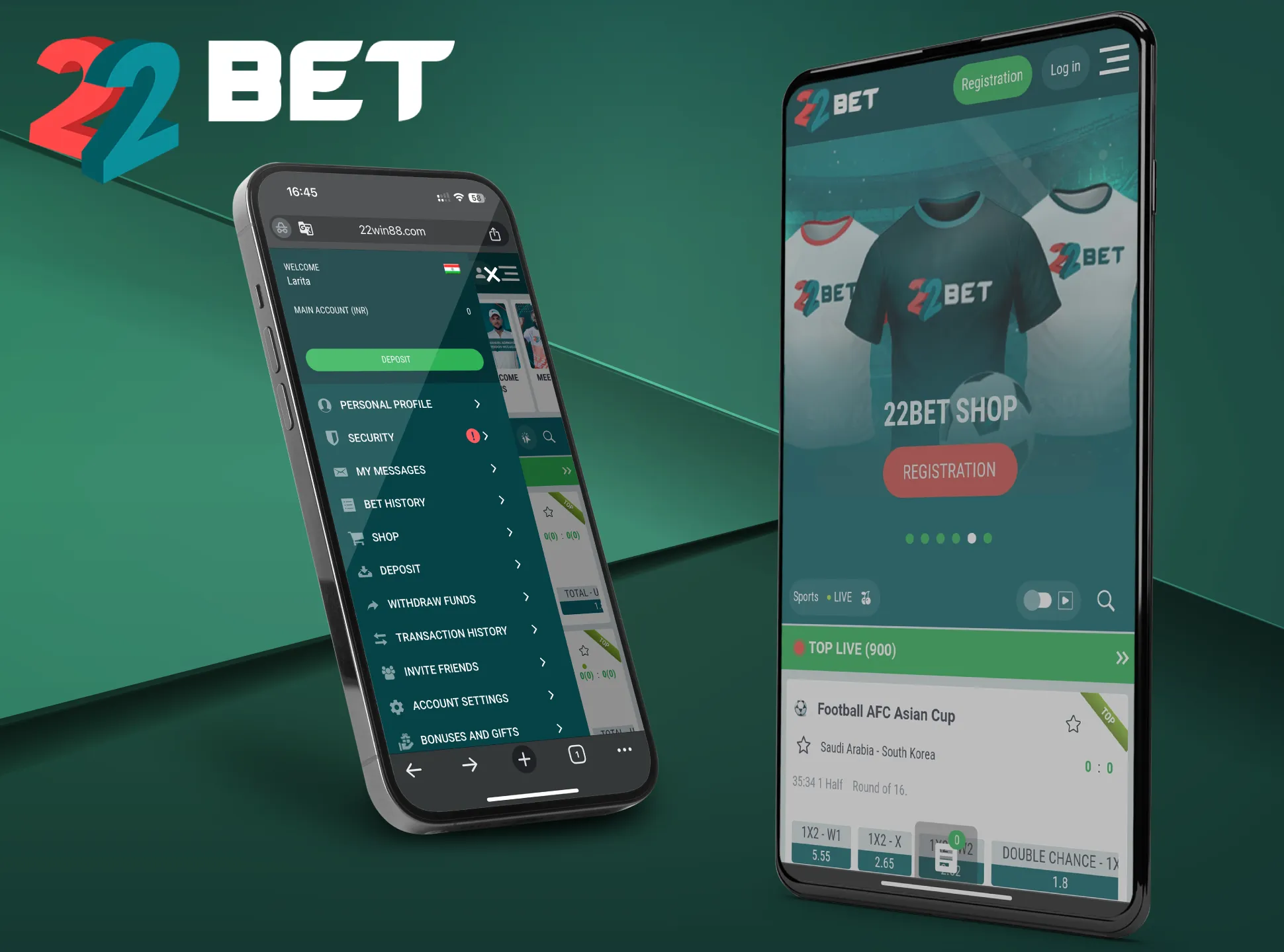 The 22Bet app provides players with exclusive benefits, VIP rewards and prizes.