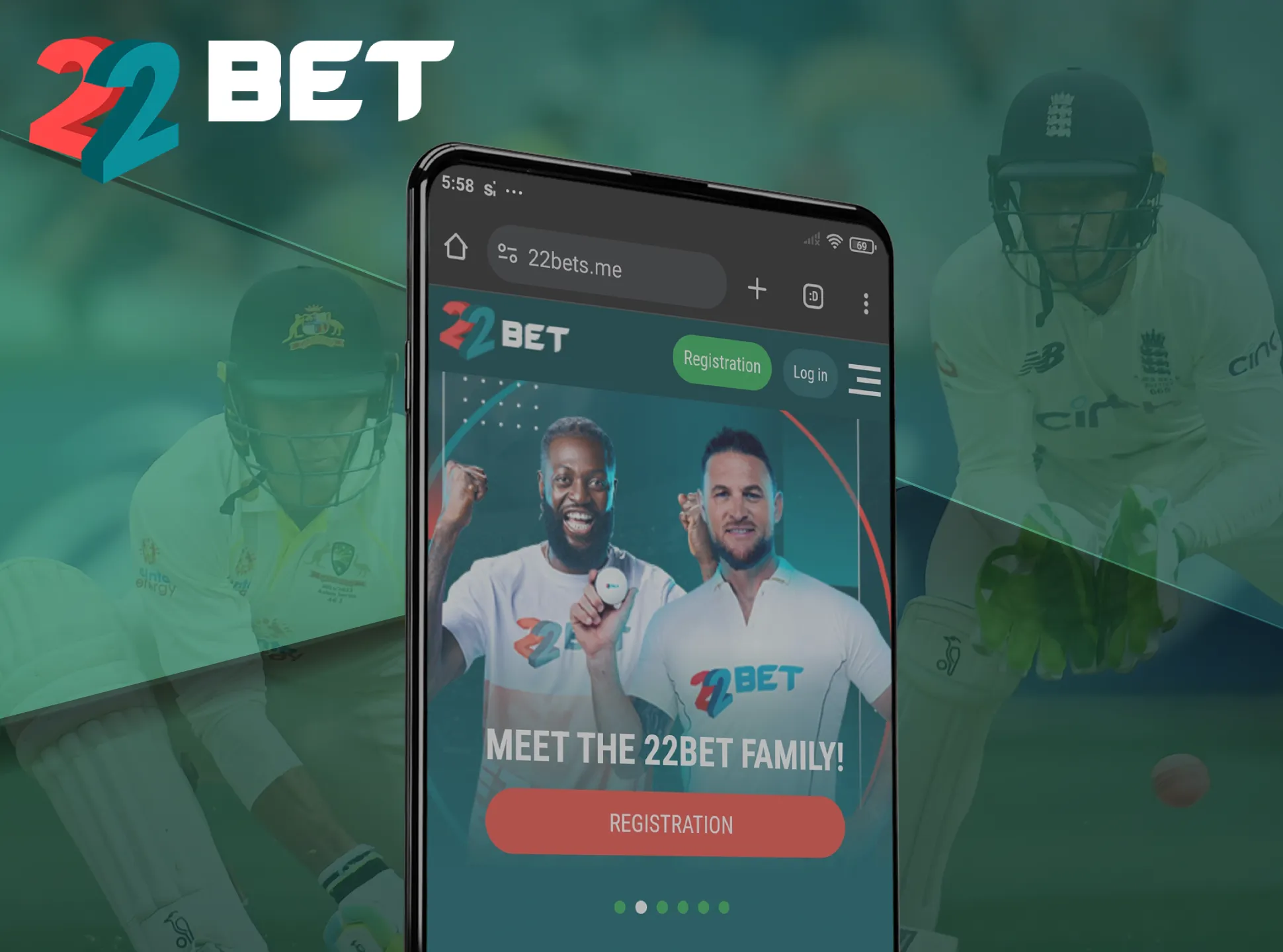 The mobile version of 22Bet is accessible through browser.